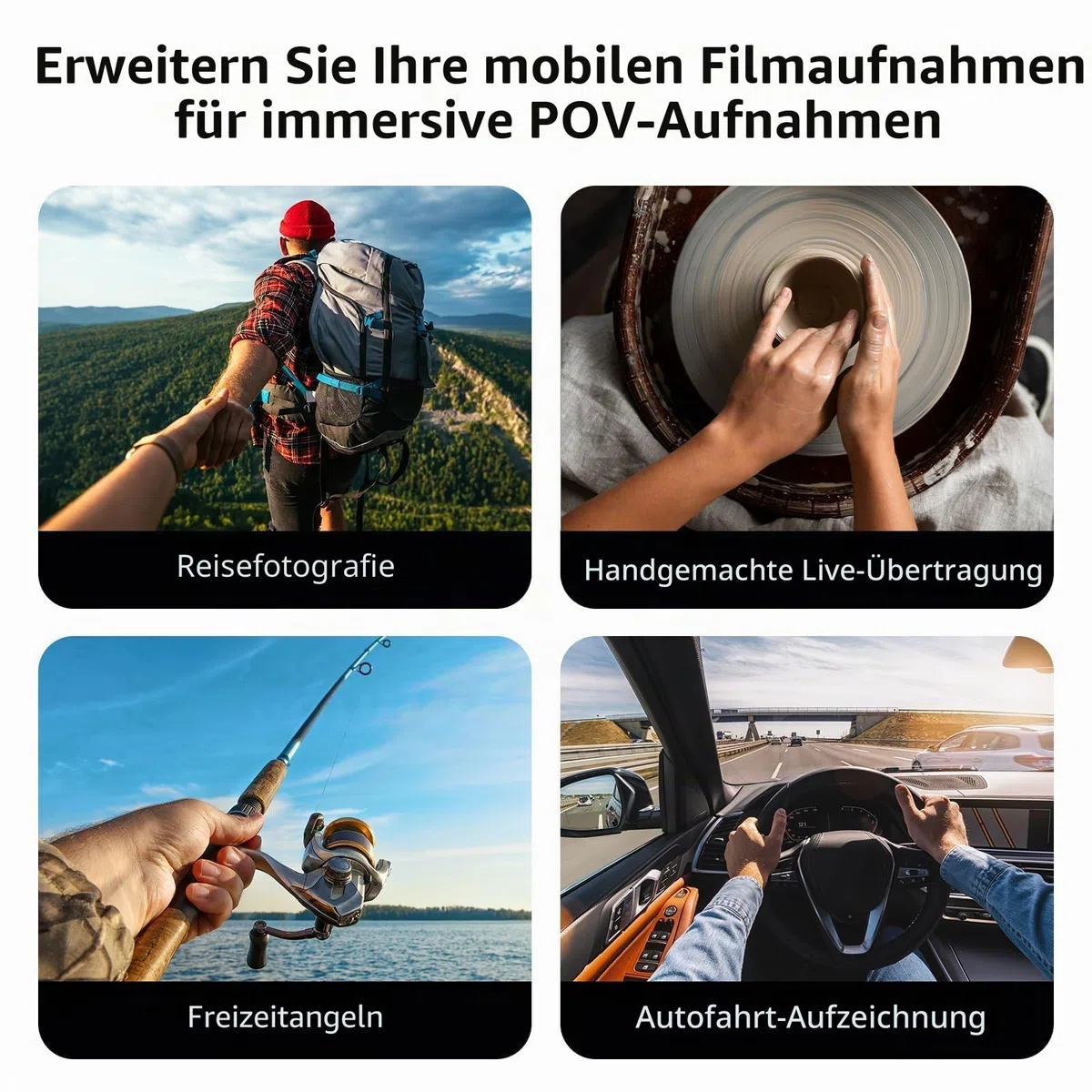 TELESIN Magnetische Nackenhalterung für Telefone, Nacken-Telefonhalter POV/Vlog Selfie-Halterung Hand frei Telefon-Halshalterung Bruststativgurt Videoaufnahme iPhone 17 16 15 14 13 12 Android (Grau)