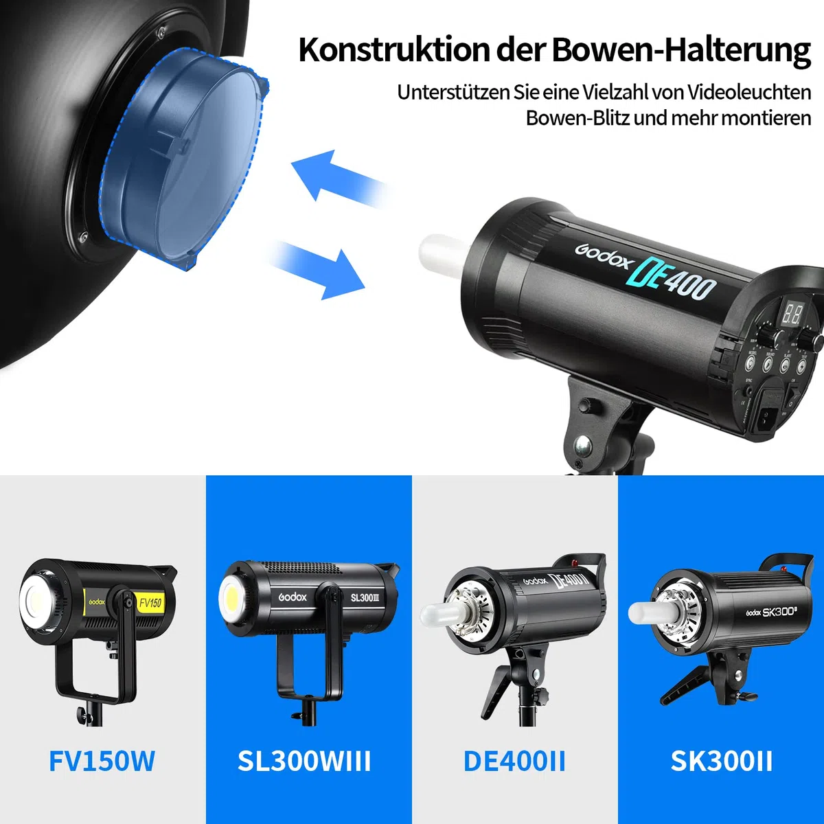 Soonpho Beauty Dish 30 cm/12 Zoll Standard Reflektor mit Schwarz Wabengitter,Silber Diffusor und Aufbewahrungstasche,Fotostudio Strobe Blitzlicht Reflektor für Bowens Mount Studioblitz