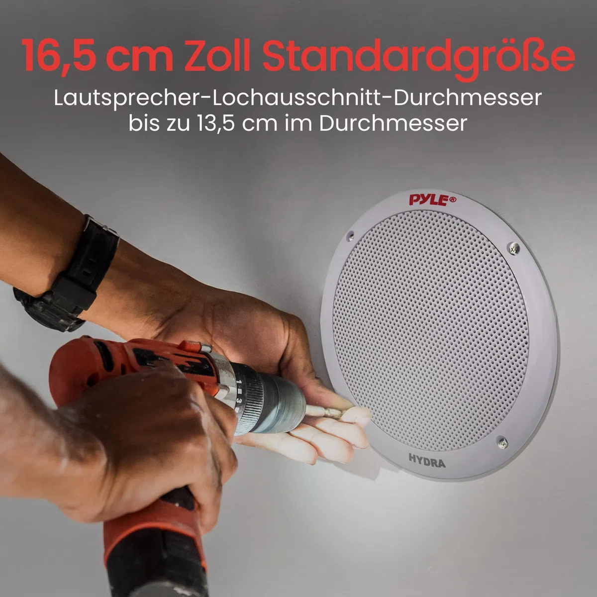 Pyle 16,5 cm Dual Marine-Lautsprecher – 2-Wege wasserdichtes und wetterfestes Outdoor-Stereo-System mit 400 W Leistung, Polypropylen-Konus und Butylgummi-Sicke – 1 Paar, Weiß