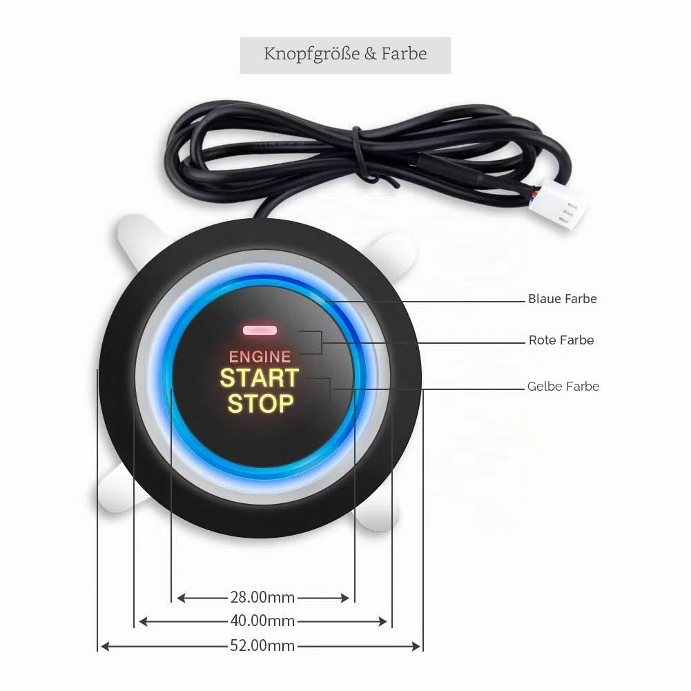 Easyguard Autoalarm-System, schlüsselloser Zugang, PKE-Fernbedienung, Motorstart/-Stop-Taste, automatisches Sperren oder Entsperren der Autotür, passend für die meisten dc12v Autos