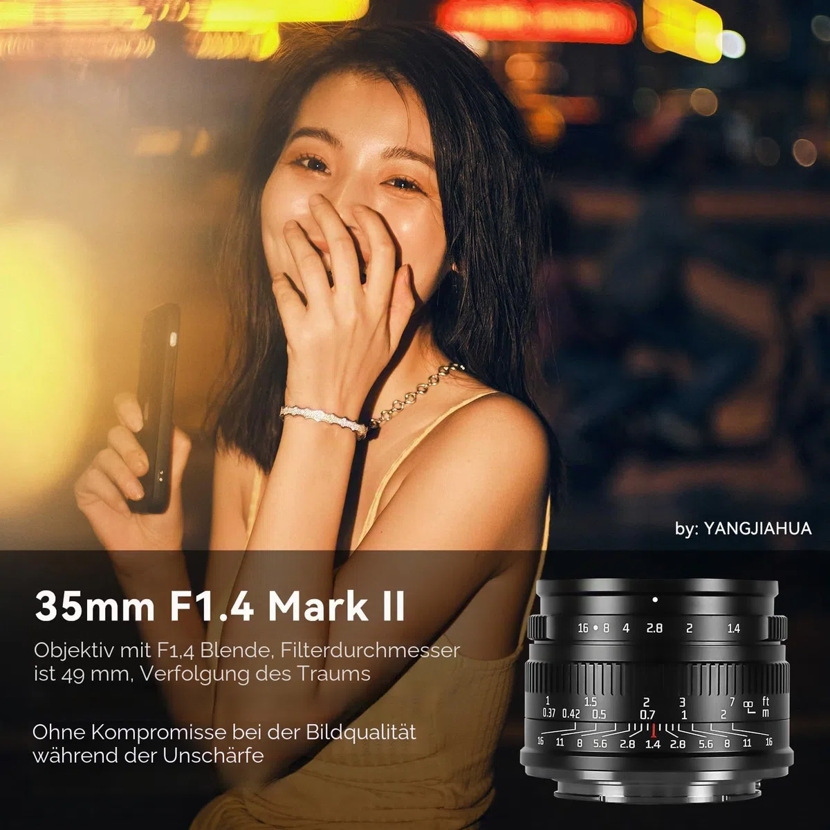 7artisans F1.4 Mark II APS-C Fixed Focus Objektiv mit 35 mm großer Blende für Sony E Mount spiegellose Kameras A6500 A6300 A6100 A6000 A5100 A5000 A9 NEX3N NEX5 NEX5T NEX5R NEX67