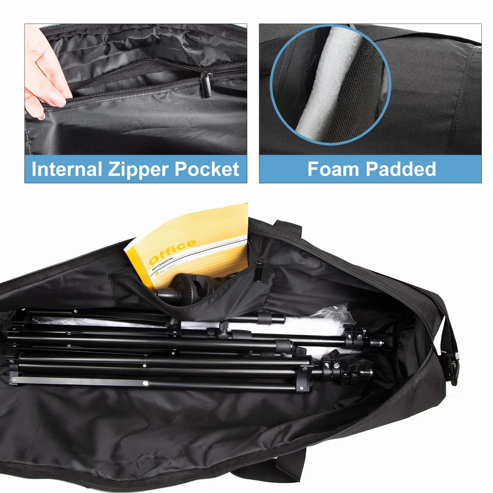Pyxelstudio Stativtasche Verdickung Lampenstativ Tasche Wasserdicht Dicke Polster 100cm Schwarz