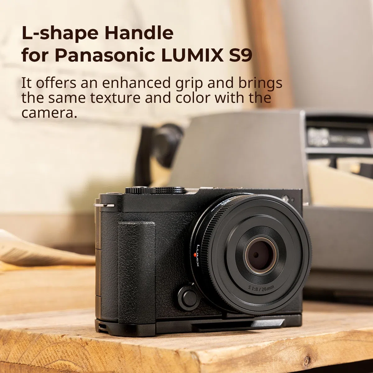 SMALLRIG L-Shape Handle L-förmiger Griff für Panasonic LUMIX S9 mit Ergonomischem Silikongriff, Eingebauter Schnellwechselplatte für Arca zum Schnellen Einschalten von Stativen/Handaufnahmen - 4517