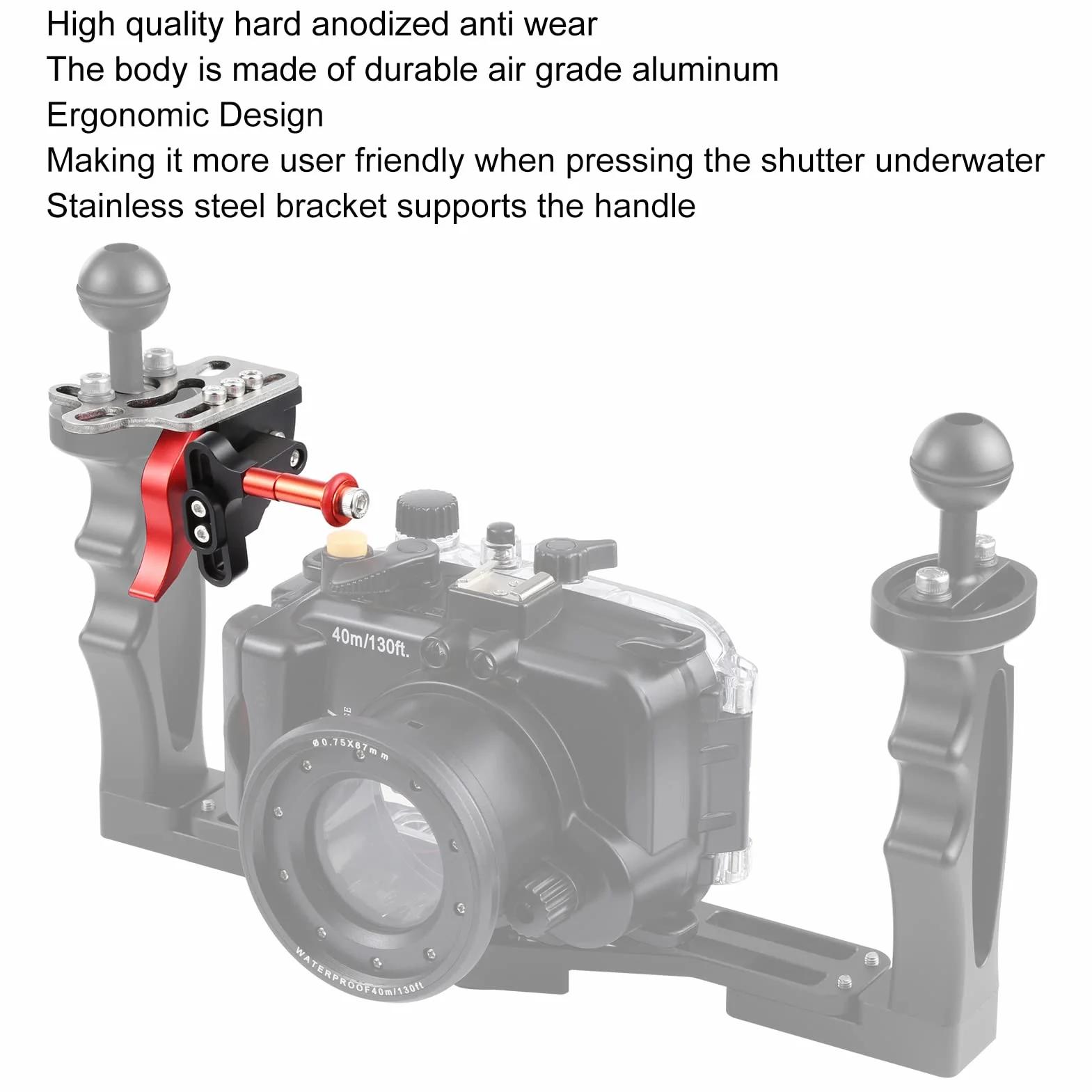 Elprico Kamera-Tauchbrett-Stabilisator, Unterwasser-Auslöser-Verlängerungshebel Tragbarer Tauchtablett-Stabilisator für Kamera