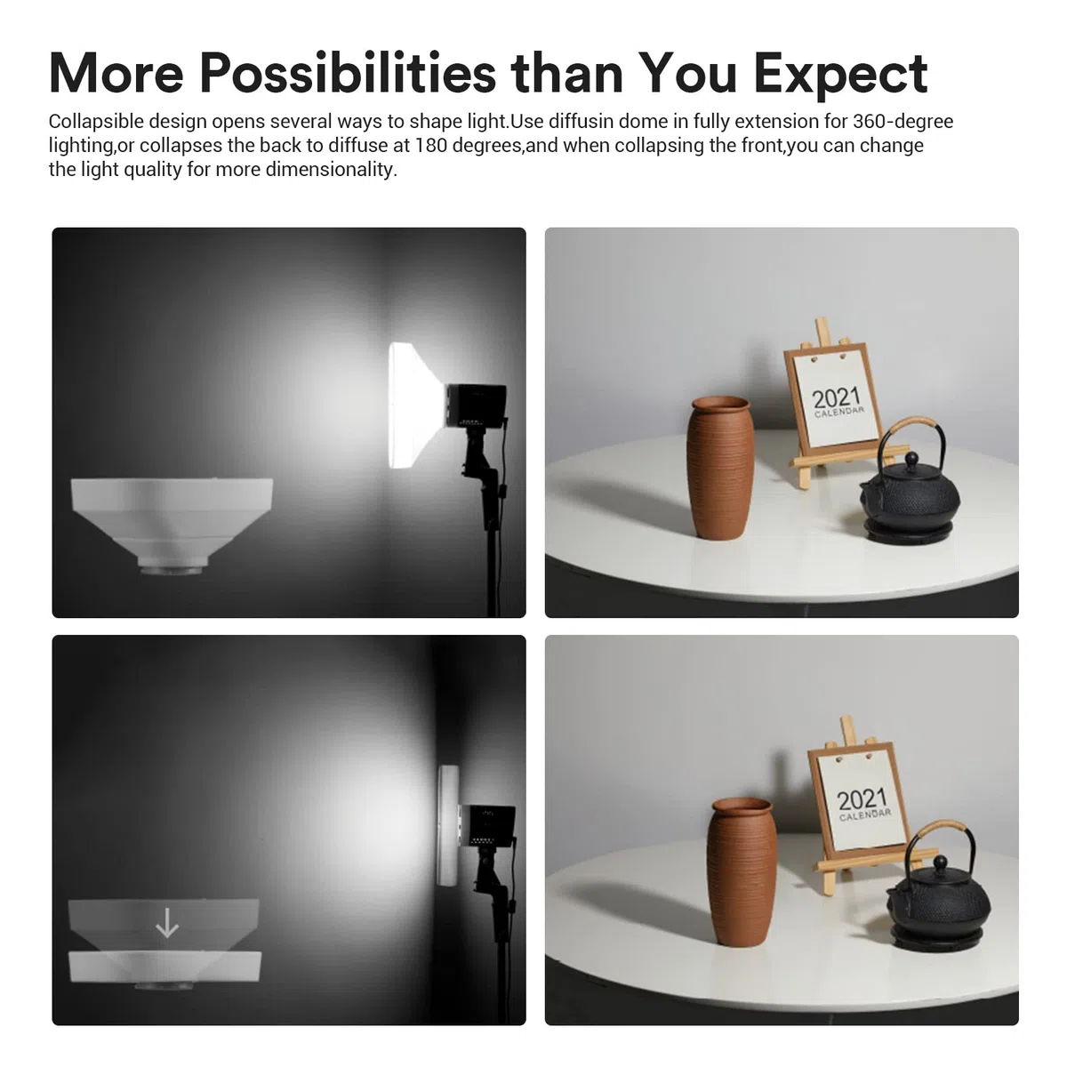 Godox ML-CS1625 Diffusor-Kit, Faltbare Silikon-Blitzlichtdiffusoren, kompatibel mit LED-Licht ML30 ML60 Flash Godox V1 V860III V850III TT685II AD300Pro AD400Pro