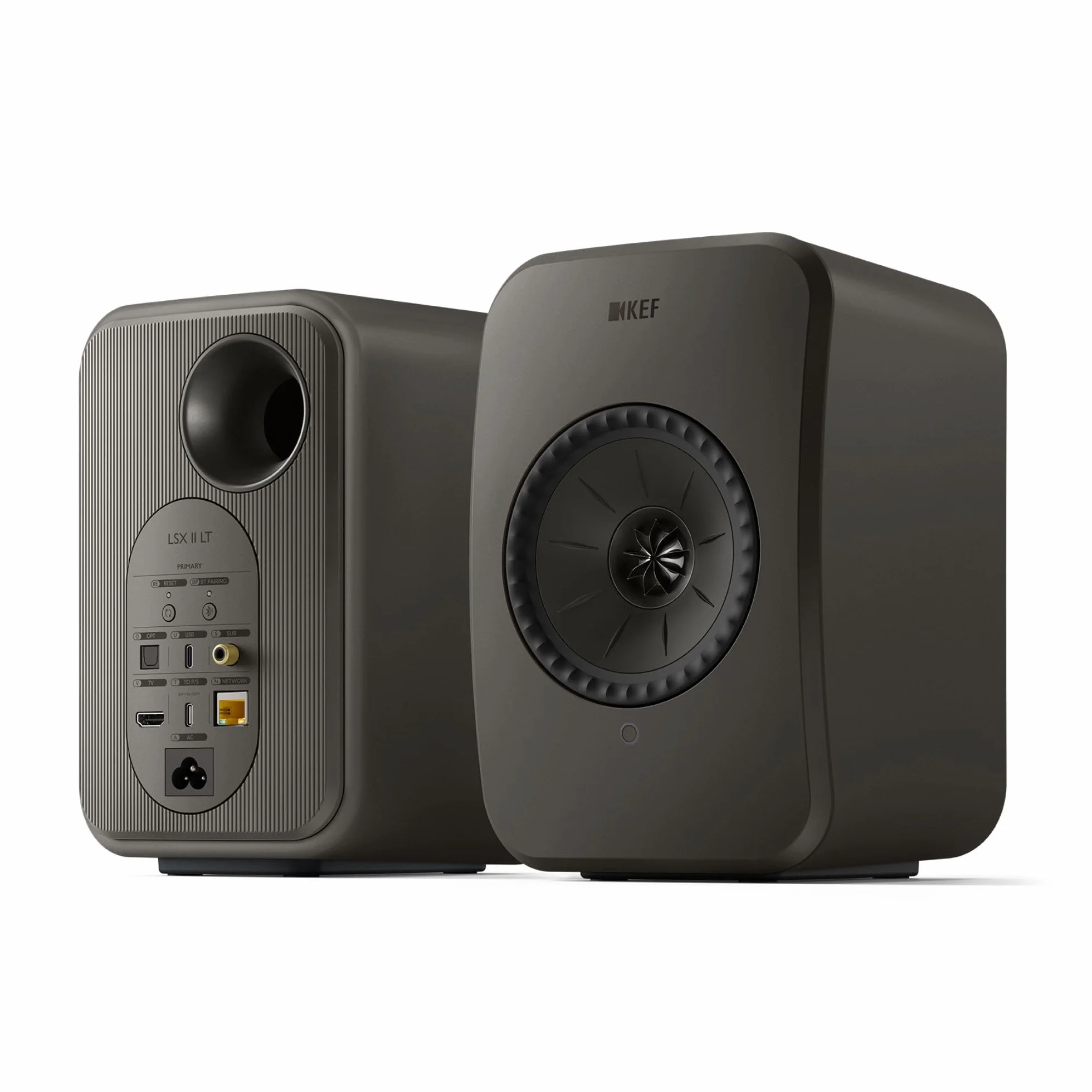 KEF LSX II LT kabellose Regallautsprecher, Graphite Grey, HDMI-ARC, USB-C, Bluetooth, AirPlay 2, Chromecast, Spotify
