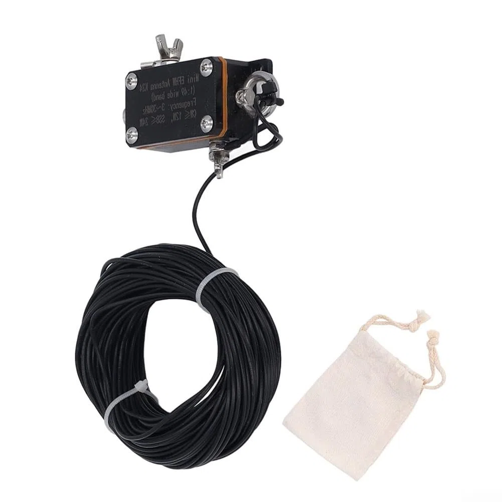 Pocket EFHW Antenne K24, 3-30MHz Kurzwellenantenne, Breitband Tragbare Endspeisung Halbwellenantenne für Ham Radio Feldbetrieb