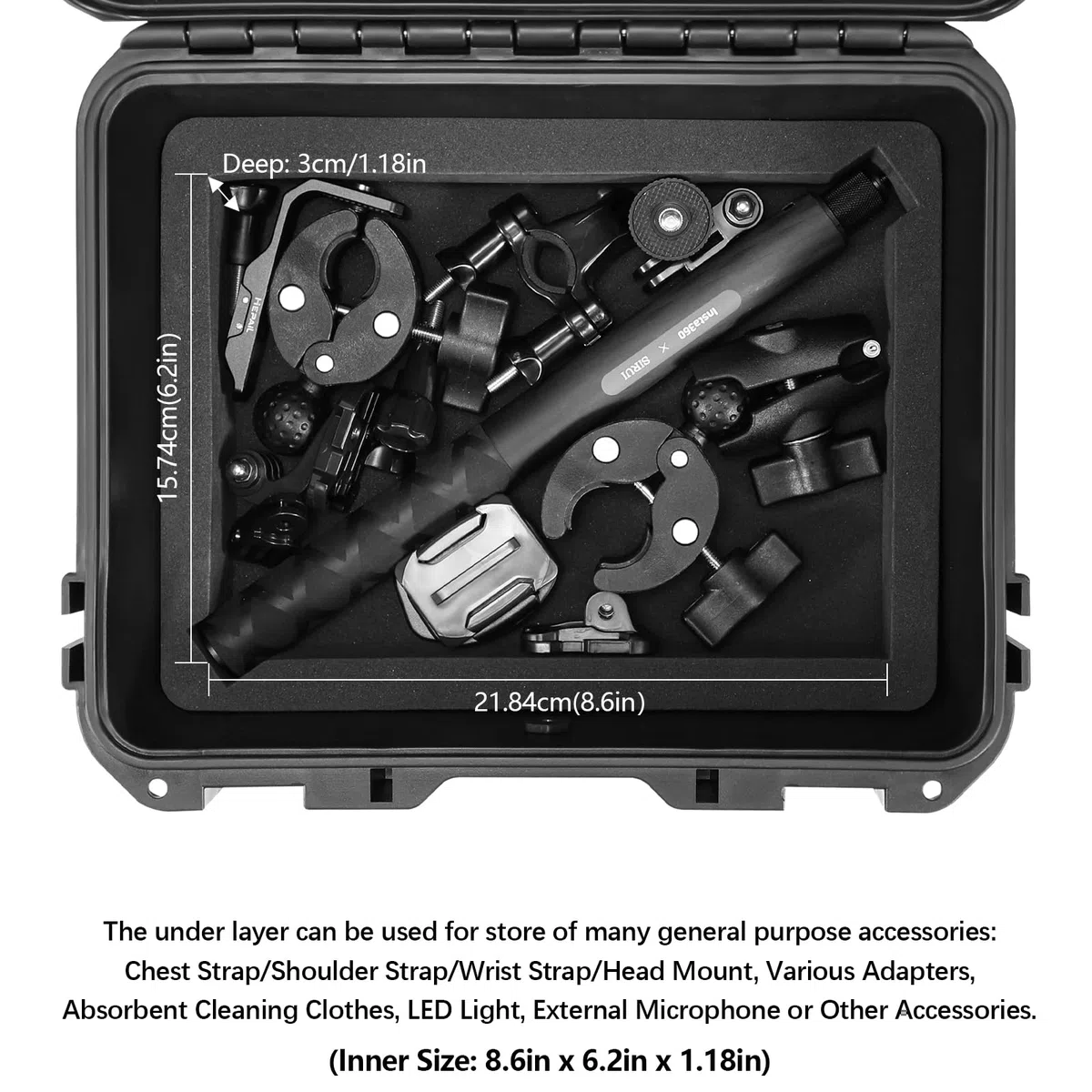 AMAZEAR Wasserdichter Tragetasche Für DJI Osmo Action 5 Pro/Action 4 Case, Action5 Pro Doppel Koffer Für DJI Osmo Action 5 Pro Zubehör, Adventure-Combo,Standard-Combo,Diving Combo und Zubehör