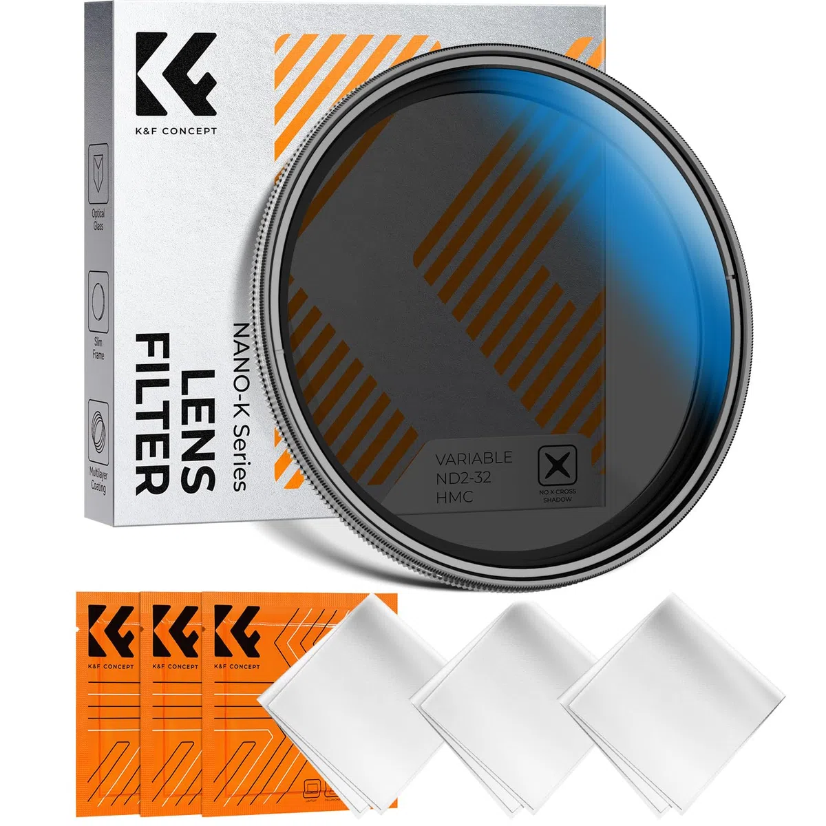 K&F CONCEPT Nano-K Serie ND Filter 62mm Variabler Graufilter ND2-32 (1-5 Blendenstufen)