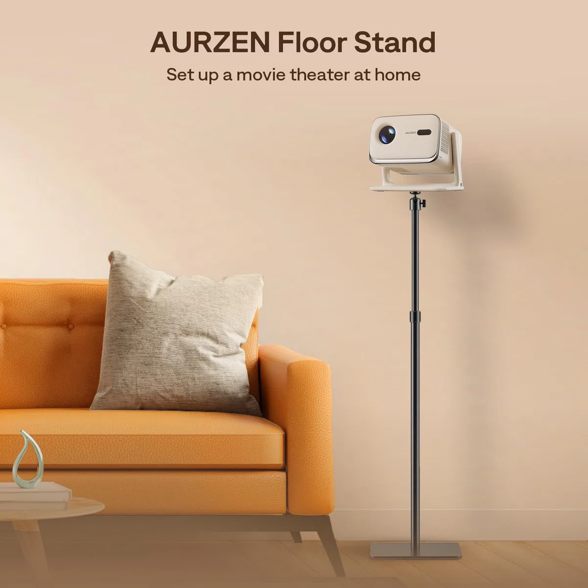 Aurzen verstellbarer Projektorständer, 44–110 cm Höhe, kompatibel mit TMY, HAPPRUN, Yaber, Epson und den meisten Beamer, 1/4-Zoll-Gewinde, ideal für Projektoren