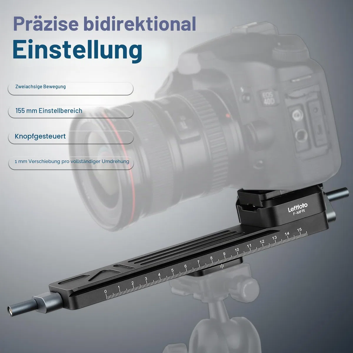 Leftfoto Präziser, stabiler Makro-Fokussierungsschienenschieber, bidirektionale Anpassung für Nahaufnahmen, Makrofotografie mit Arca-Swiss Schwalbenschwanz-Schnellwechselplatte