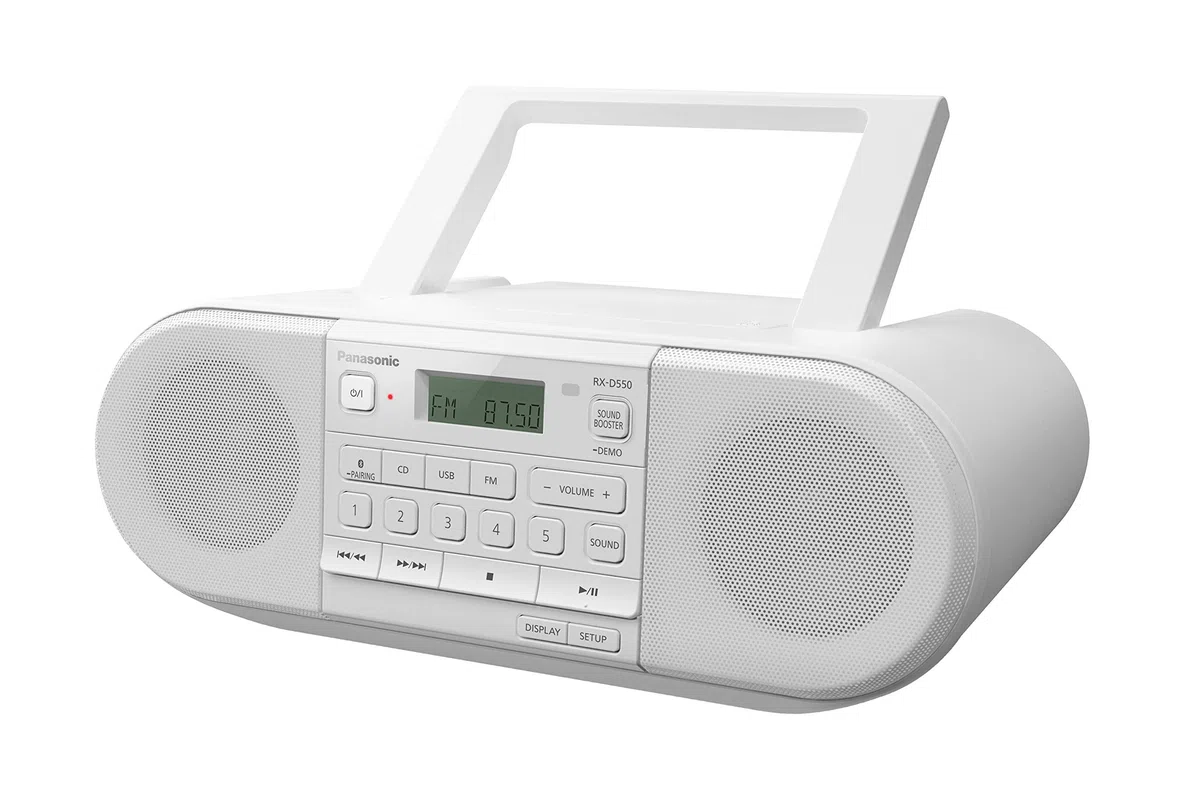 Panasonic RX-D550 FM-Radio mit Bluetooth, USB, CD, 20 W, Weiß