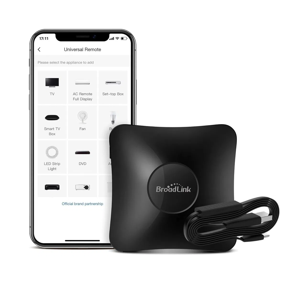 BroadLink RM4 Pro (nur 2,4GHz Wi-Fi), IR und HF Universal-Fernbedienung, All-in-One Hub, Code-Lernfunktion, für Smart Home (TV, STB, Klimaanlage, Vorhangmotor) kompatibel mit Alexa