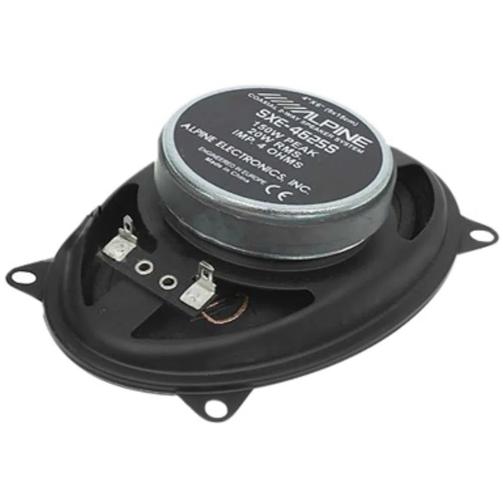 KIT SET FÜR ALPINE SXE-4625S 2 2-Wege Koaxial-Lautsprecher 4 x 6 10 x 15 cm 100x150 mm 20 Watt rms und 150 Watt max für Auto, Paar + 5 Aufkleber + Montageschrauben im Lieferumfang enthalten
