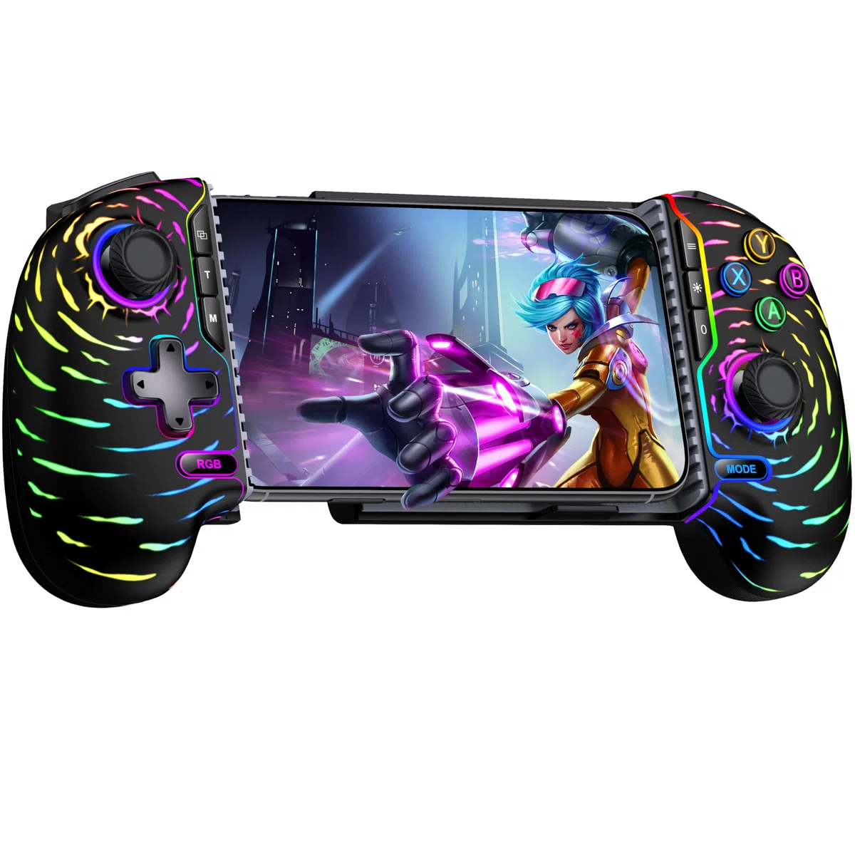HELLCOOL Wireless Handy Controller, Handheld Smartphone Controller mit Hall Joysticks für Android/iPhone, kompatibel mit Xbox Cloud/Steam Link/GeForce Now/MFi Apple Arcade