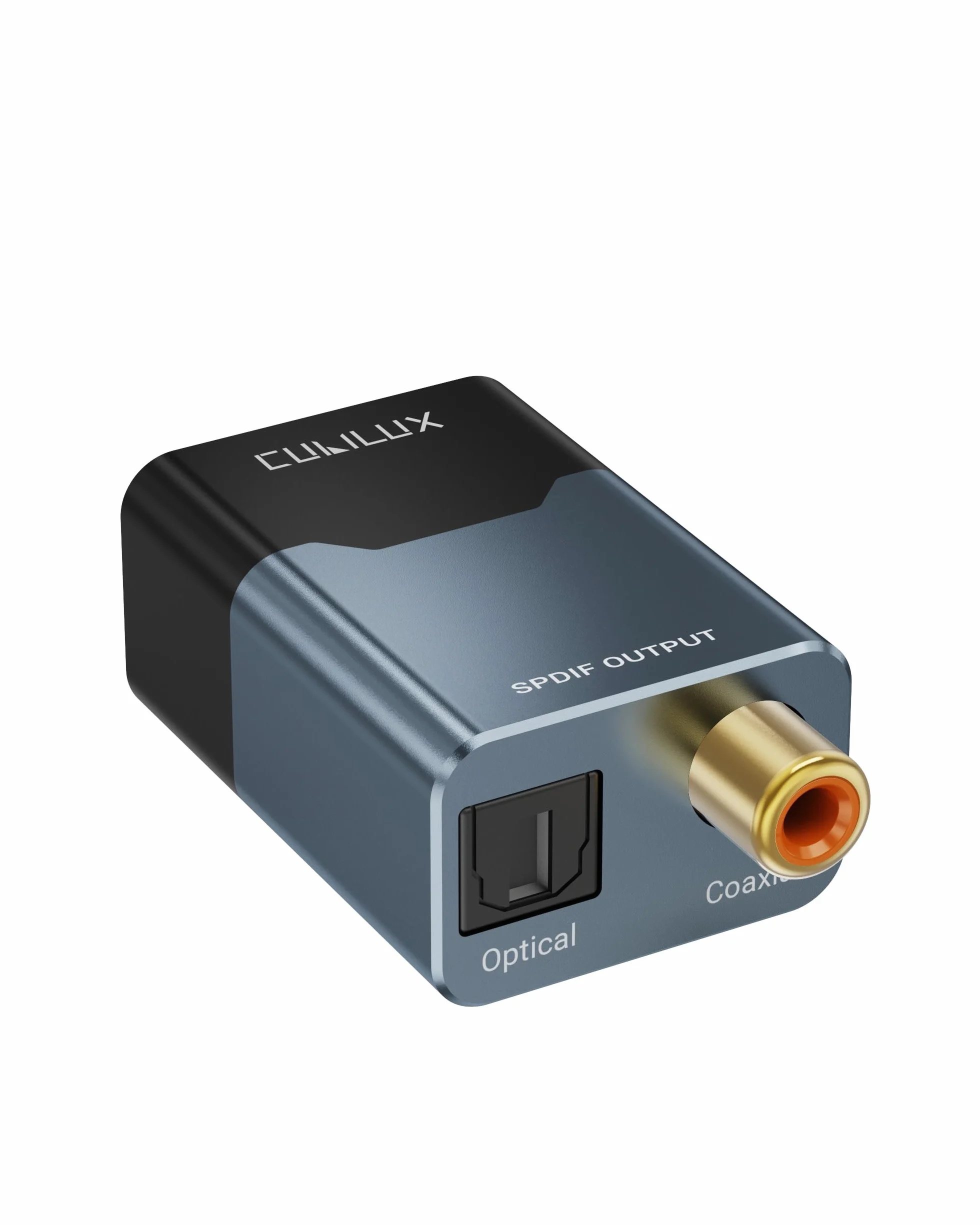 Cubilux USB C/A zu Optisch und Koaxial SPDIF Audio Adapter, 192 kHz 24 Bit PCM, Stereo und 5.1 Passthrough Digitalausgang, TOSLINK und Koax Dual Port, Plug and Play (Gray)