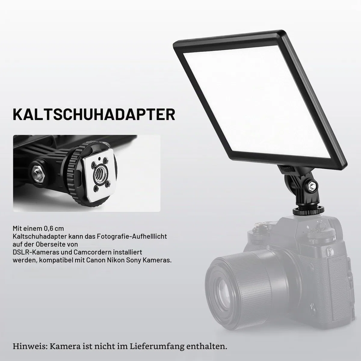 NEEWER 9" LED Videolicht Panel dimmbares weiches Licht für DSLR Kamera mit Mini Stativ 4000mAh Akku USB Type C Anschlüsse 3200K~5600K CRI95+ 600Lux Fotografie Videoaufzeichnung Live Streaming NL-116AI