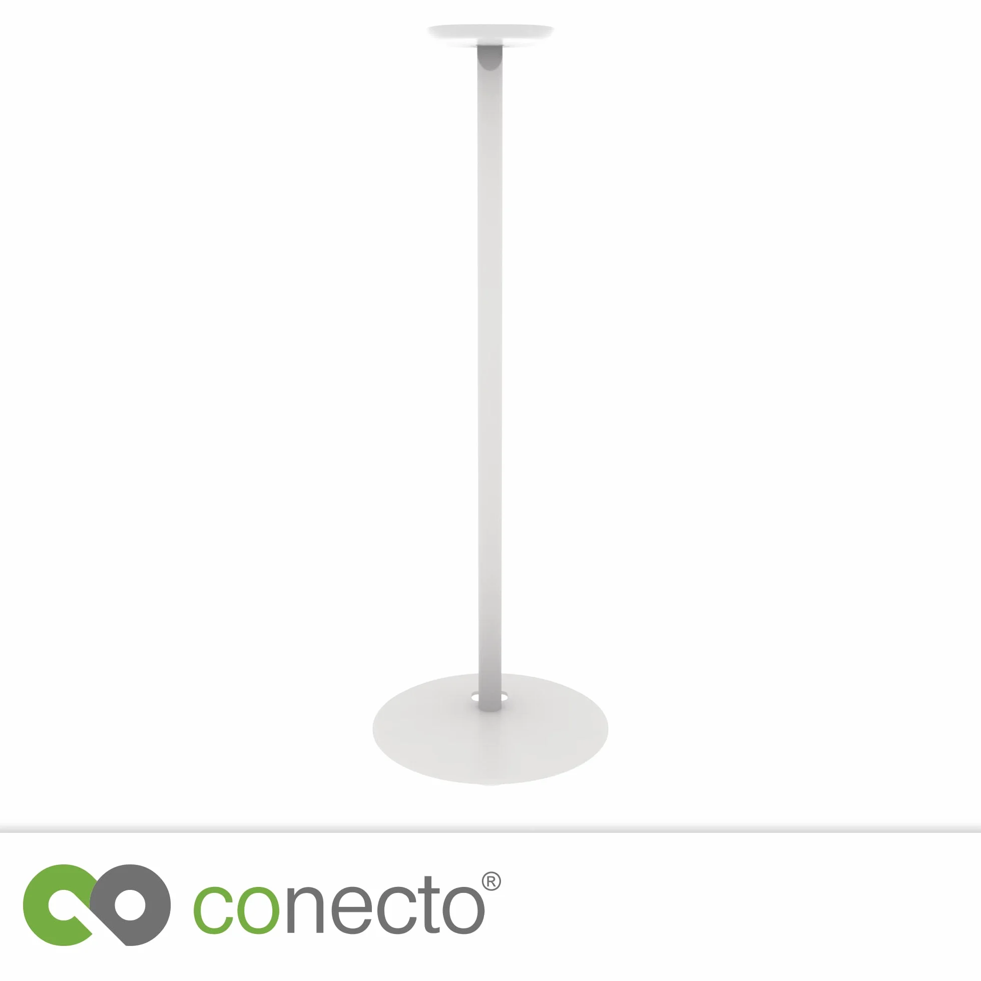 conecto, Lautsprecher-Ständer für SONOS ONE (SL) und SONOS Play:1 mit Kabelmanagement, Material: Stahl und Aluminium, Höhe: 71,6cm, weiß