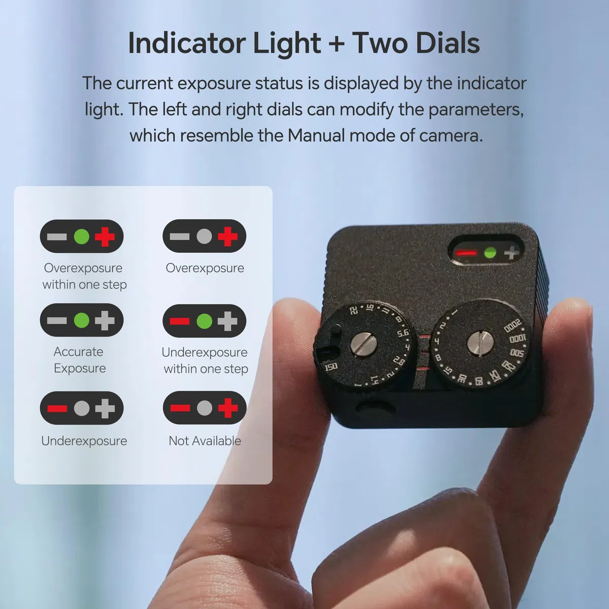 TTArtisan Upgrade Light Meter II Generation Zwei Scheiben Belichtungsmesser für die Fotografie mit Cold Shoe Mount Kompatibel mit verschiedenen Kameras (Aluminium Schwarz)