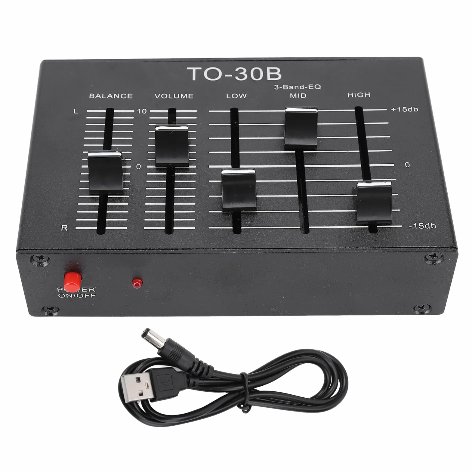 Stereo Vorverstärker, 3-Band Equalizer mit NE5532 Schaltung und Lautstärkeregler, HiFi Audio Preamplifier für Heimkino, Musiksysteme und Studio