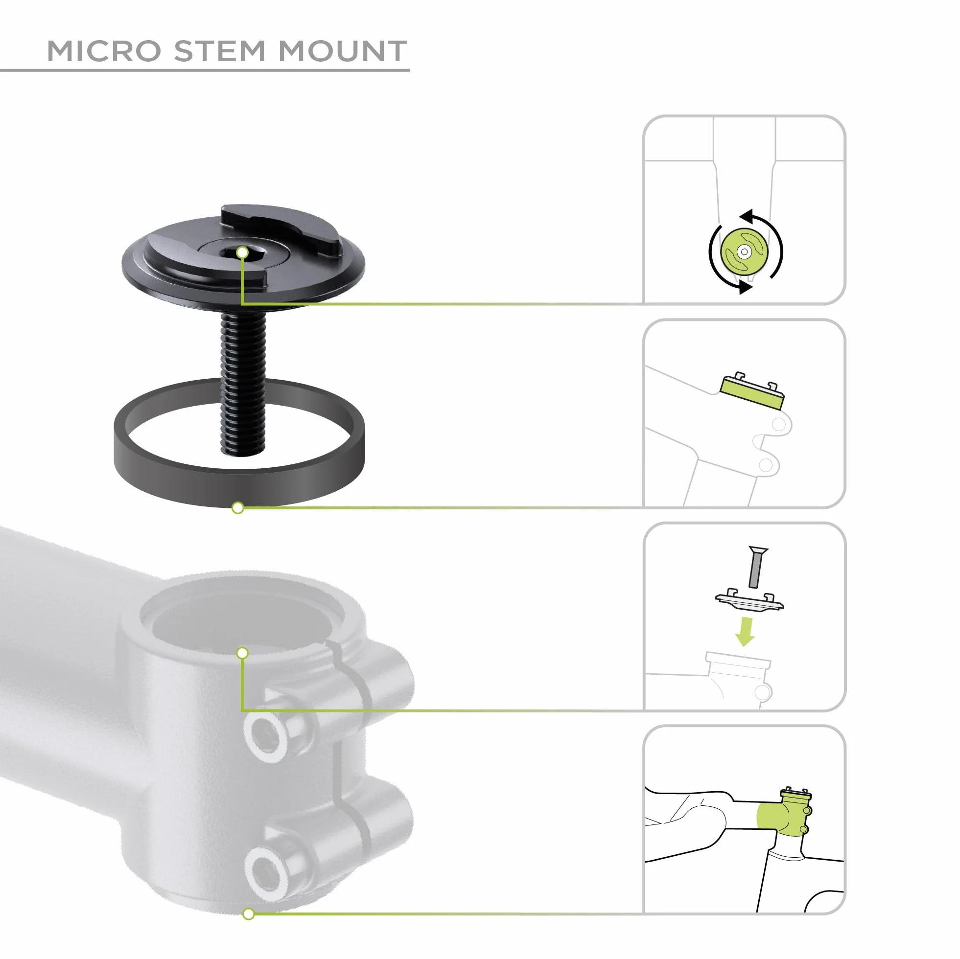 SP CONNECT Micro Stem Bundle | SPC+ | für iPhone 13 mini/12 mini Handy Halterung für den fahrradlenker | Smartphone Halterung Fahrrad | handyhalter