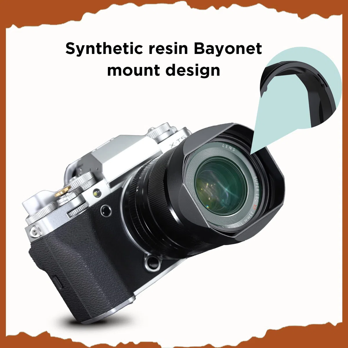 Haoge LH-X33B Bajonett-Streulichtblende aus Metall für Fujifilm XF 16-50mm F2.8-4.8 R LM WR Fuji XF 33mm F1.4 R LM WR,XF23mm F1.4 R LM WR Objektiv, Fujinon XF33mm/F1.4 Streulichtblende mit Metallkappe