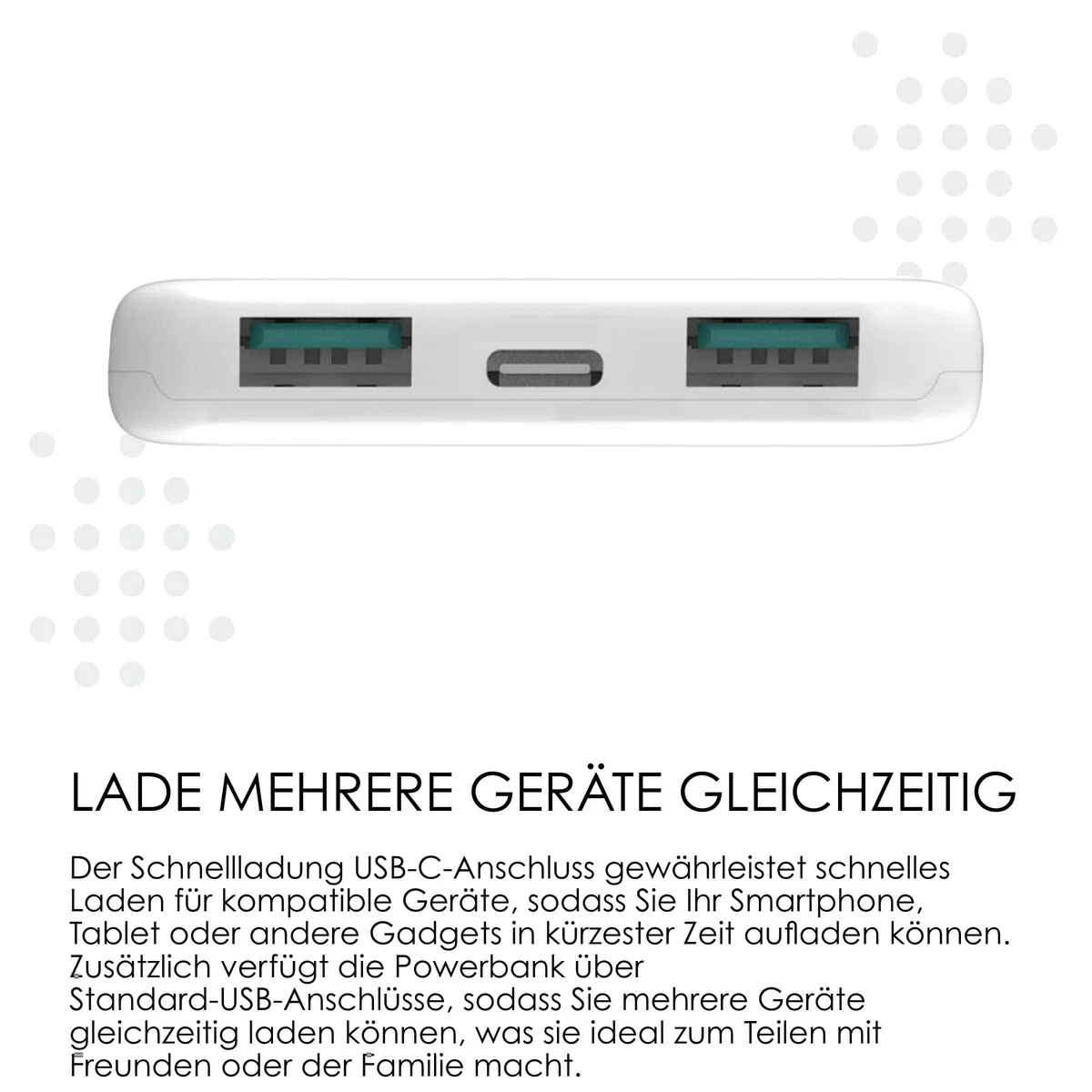 Boompods Obi Solar 10000mAh Solar Powerbank - Schnellladendes Ladegerät mit USB-C & 2X USB-Anschlüssen, Outdoor Power Bank mit Solarpanel, Robuste Ladestation für Handy, Tablets und Reisen, Schwarz
