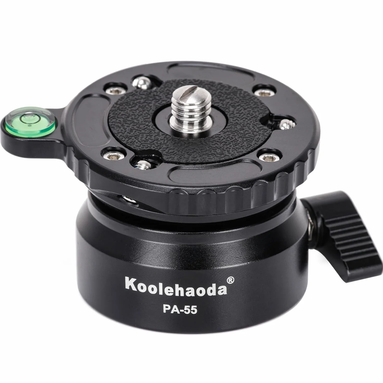 Koolehaoda PA-55 Stativ Nivellierbasis Leveling Base +/- 15 Grad Präzisionseinstellung mit 1/4" Schraube und Versatz Wasserwaage für Canon, für Nikon, DSLR-Kameras