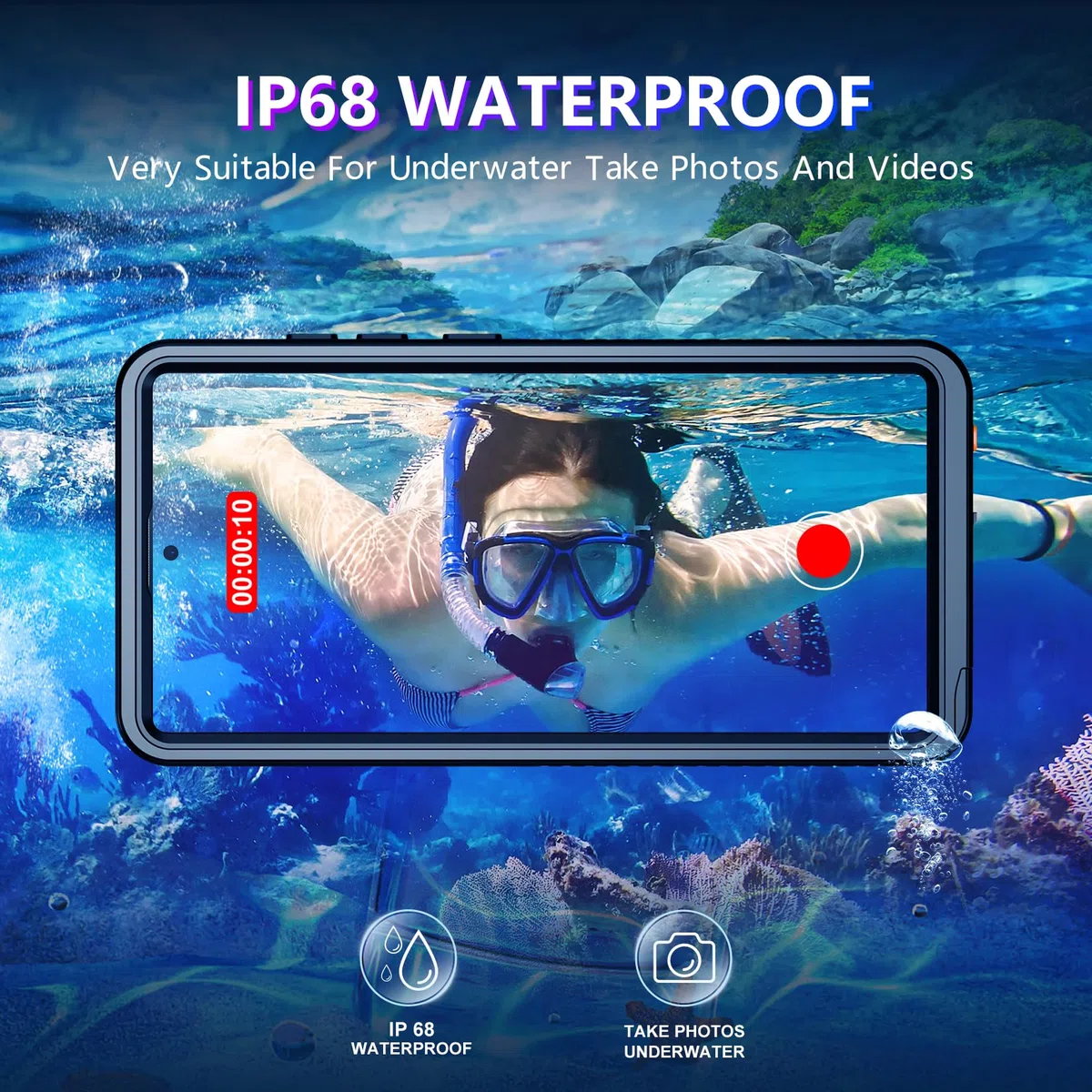Schutzhülle für Samsung Galaxy S24 Ultra, wasserdicht, mit Gürtelclip, Holster, integriertes Objektiv und Displayschutzfolie, Militärqualität, stoßfest, sturzsicher, Ganzkörper-Handyhülle