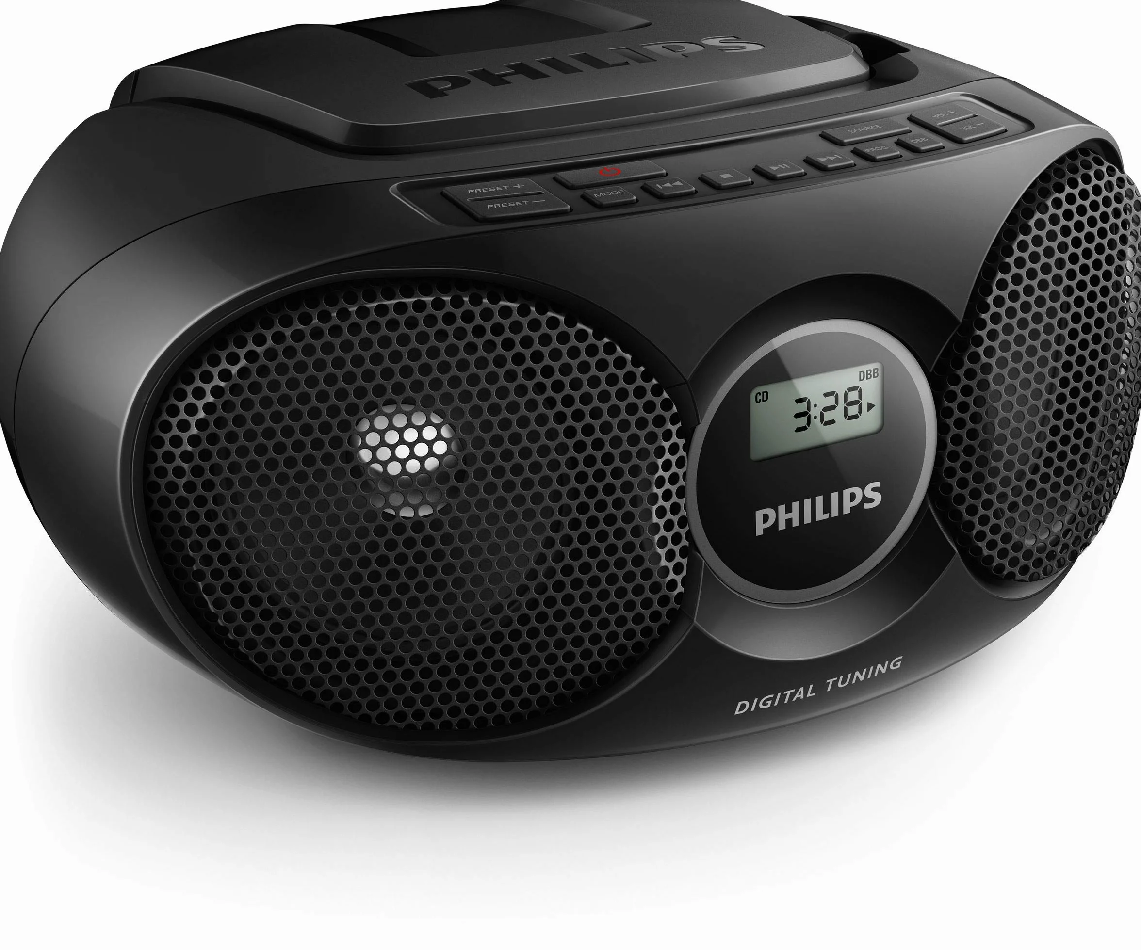 Philips Audio AZ215B/12 CD-Soundmachine (Digital UKW, Audioeingang, 3 Watt, leicht bedienbar) schwarz