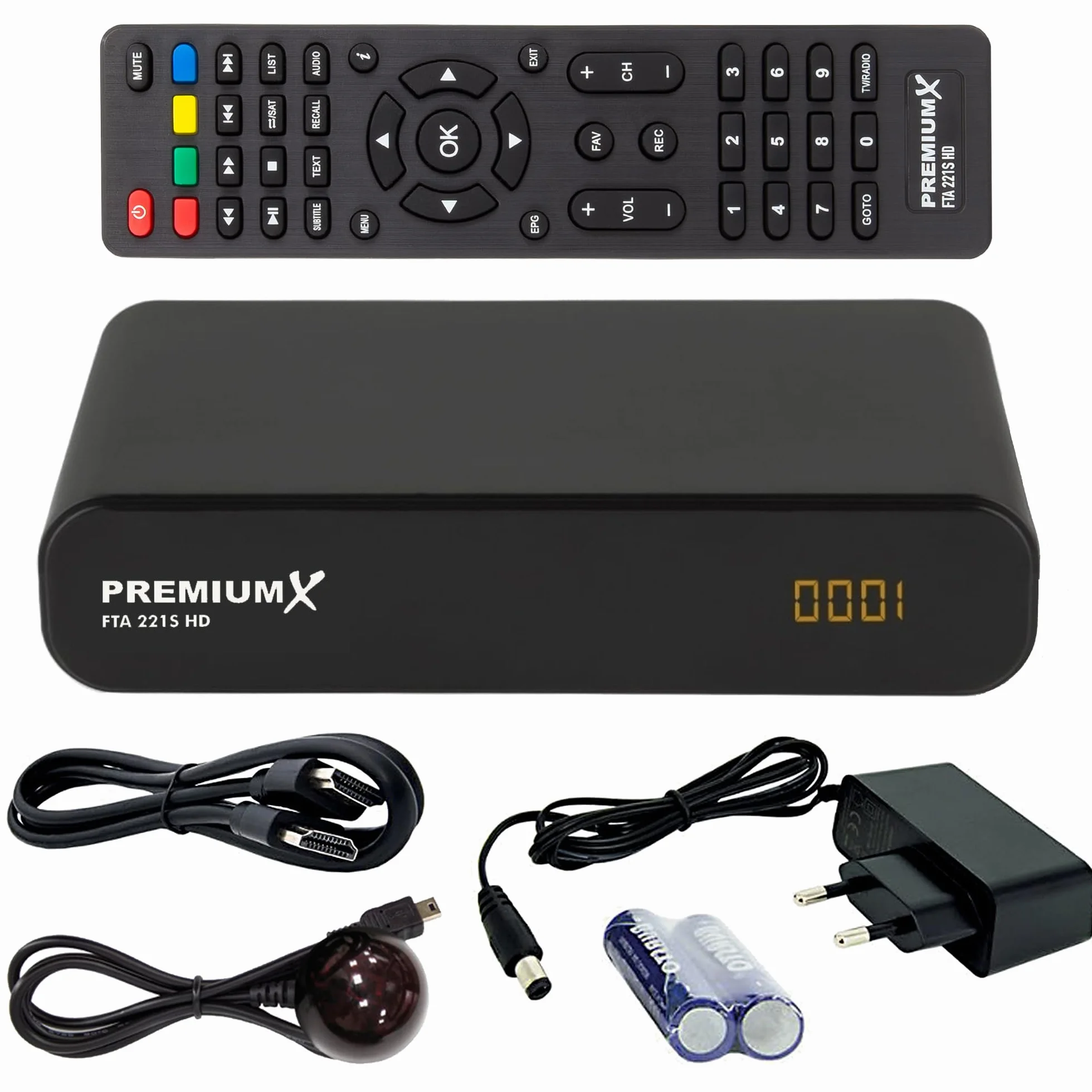 PremiumX Camping SAT Anlage komplett HD TV Receiver Satelliten-Finder Single LNB 10m Kabel F-Stecker kompakt im Koffer Camp-Zubehör