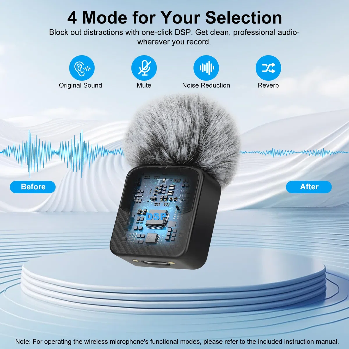 Mini Mic Lavalier Mikrofon für iPhone/iPad/Android,Mini Mikrofon Plug-Play Professionelles Rauschunterdrückung, 25h Nutzdauer,Lavalier Wireless Microphone für Videos, Vlog, YouTube, TikTok,Live-Stream