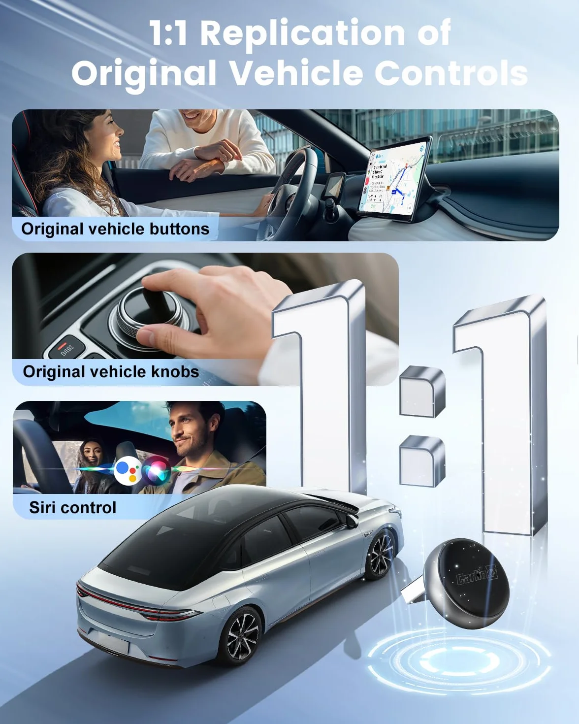 CarlinKit MINI Ultra3 – der neueste kabellose CarPlay- und Android Auto-Adapter, der kabelgebundene Verbindungen in kabellose umwandelt und so für ultraschnelle Konnektivität sorgt. Plug-and-Play-fähi