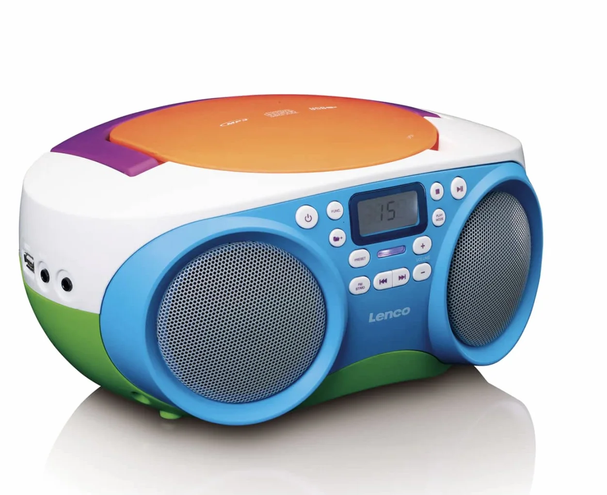 Lenco SCD-41 - CD-Player für Kinder - CD-Radio - Stereoanlage - Boombox - UKW Radiotuner - USB Anschluss - MP3-2 x 1 W RMS-Leistung - Netz- und Batteriebetrieb - Bunt