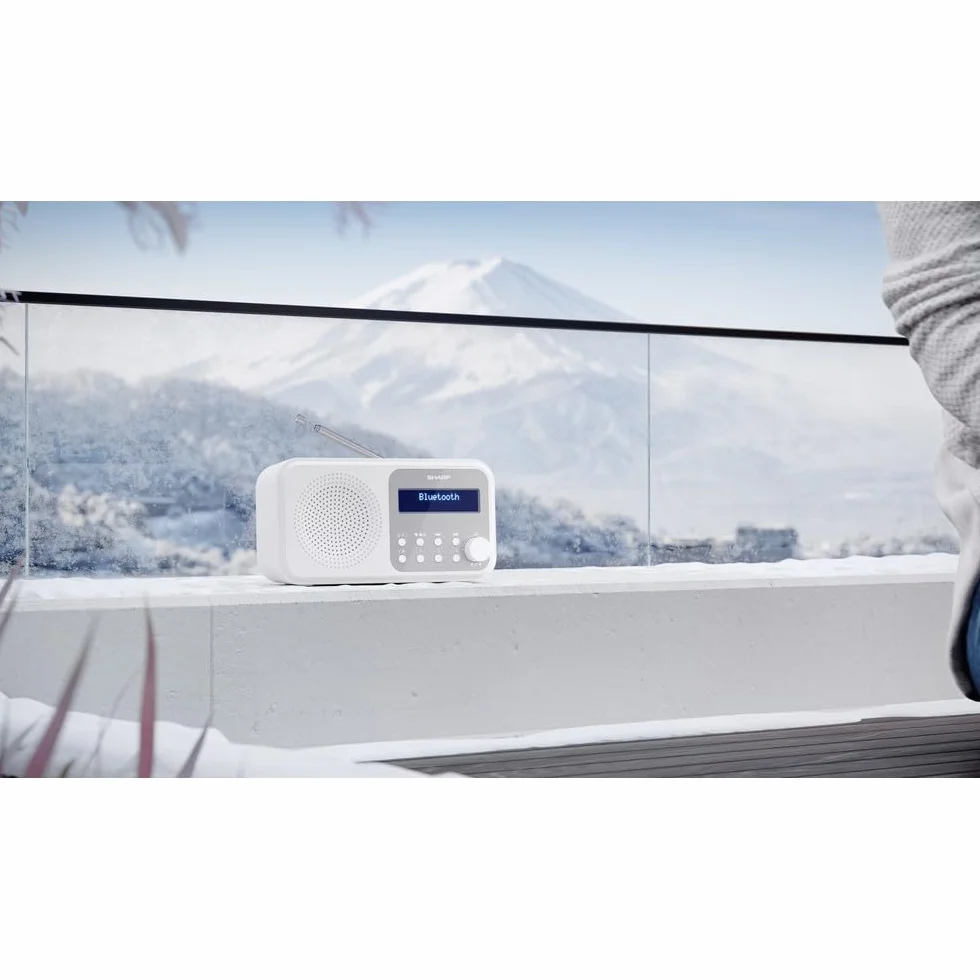 SHARP DR-P420(WH) Tragbares DAB+ Radio mit Bluetooth 5.0, DAB+/FM, USB- oder Batteriebetrieb, Dual-Wecker, 40 Senderspeicher, Kopfhöreranschluss – Tokyo Digitalradio Snowy White | Bluetooth 5.0, DAB+/FM, USB- oder Batteriebetrieb, Dual-Wecker, 40 Sendersp