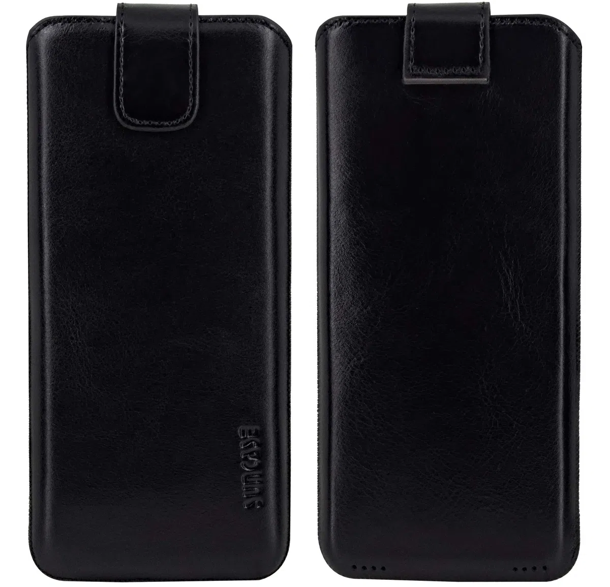 Suncase ECHT Ledertasche Leder Etui *Slim-Edition* kompatibel mit Samsung Galaxy S26 5G Hülle (mit Rückzugsfunktion und Magnetverschluss) in schwarz