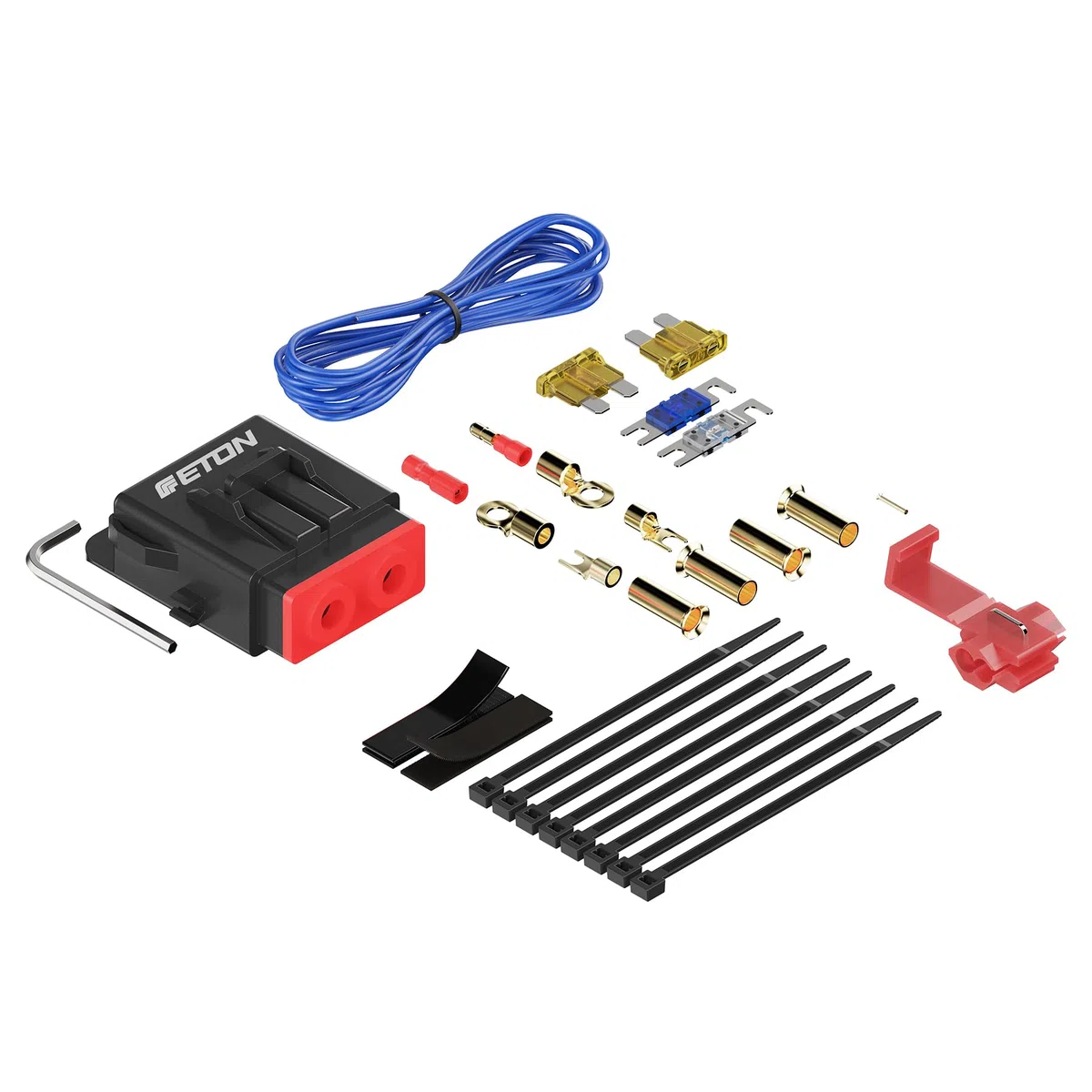 ETON PCC 20 – Hochwertiger Strom Anschluss Kabelsatz, 20 mm², Set zur Installation von Auto Verstärkern und Aktiv Subwoofern, Powerkabel Kit mit Sicherungen für Car HiFi Endstufen