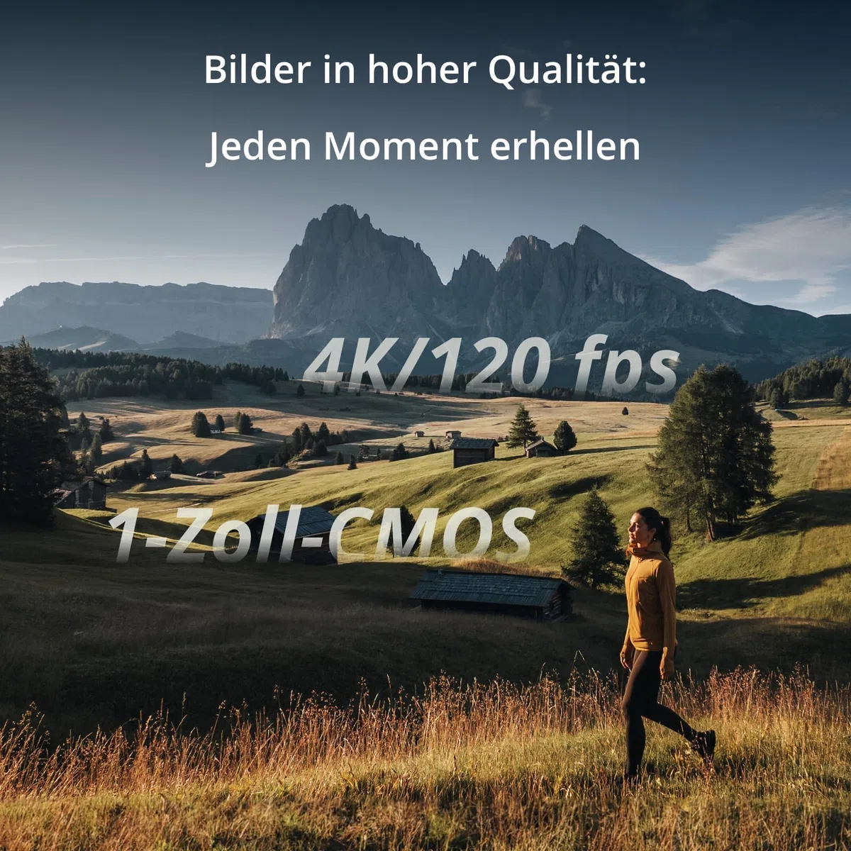 DJI Osmo Pocket 3, Vlogging-Kamera mit 1-Zoll-CMOS und 120 fps Video, 3-Achsen-Stabilisierung, schnelles Scharfstellen, Gesichts/Objektverfolgung, kleine Videokamera für Vlogging, Selfies und Reise