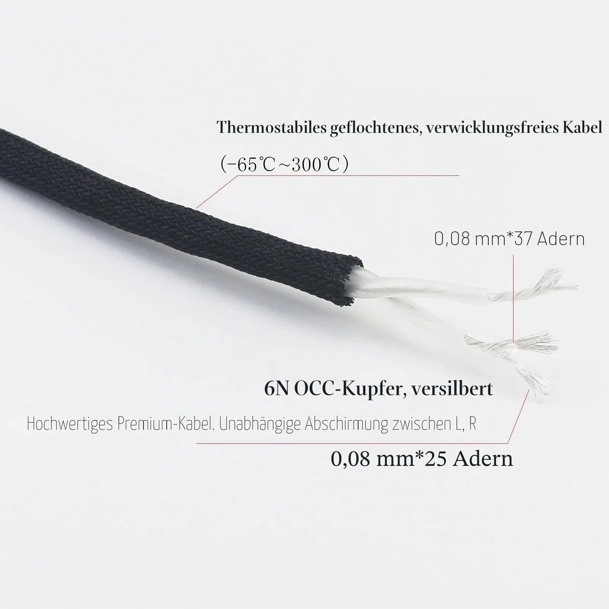 Symmetrisches Kabel, 4,4 mm, 6N, OCC Kupfer, Silber, kompatibel mit Sennheiser HD650, HD600, HD580, HD660S, HD58X, Massdrop HD6XX Kopfhörer, Walnuss, 3 m
