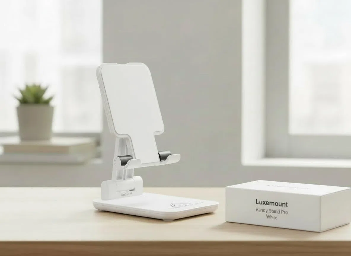 Phone Stand Pro – Faltbare Smartphone Halterung für Schreibtisch & Reise – Extrem stabil, rutschfest & Kompatibel mit iPhone, Samsung, Google & Tablets – Ideal für Videocalls & Home-Office