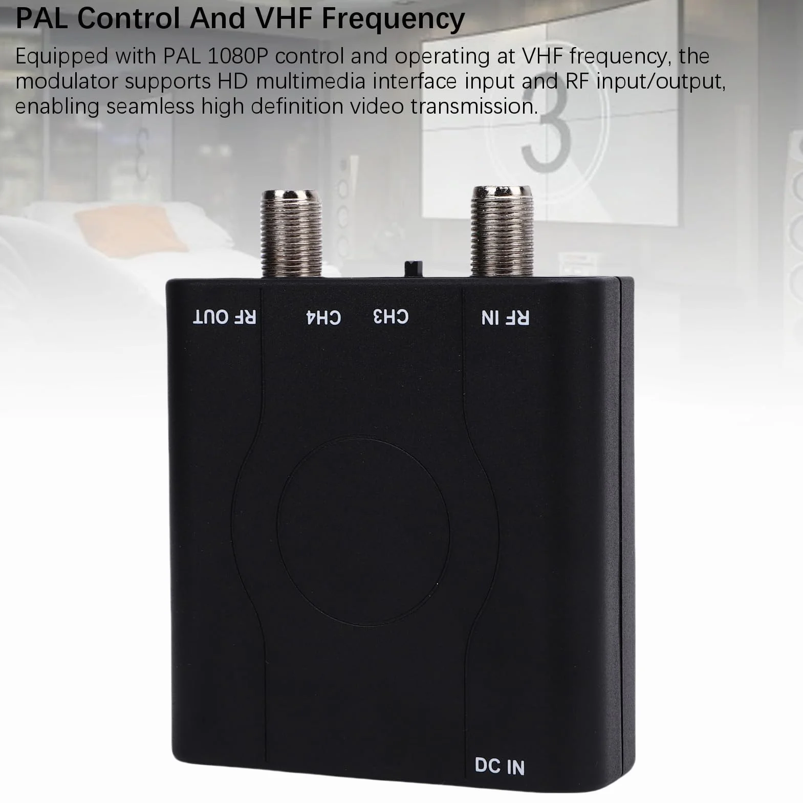 Annadue HDM61 HD AV Zum RF -Modulator, VHF HDMI -Koaxialkonverter für das PAL NTSC -Format, HDCP 1.4, TV -Audio -Videokonverter für Home TV