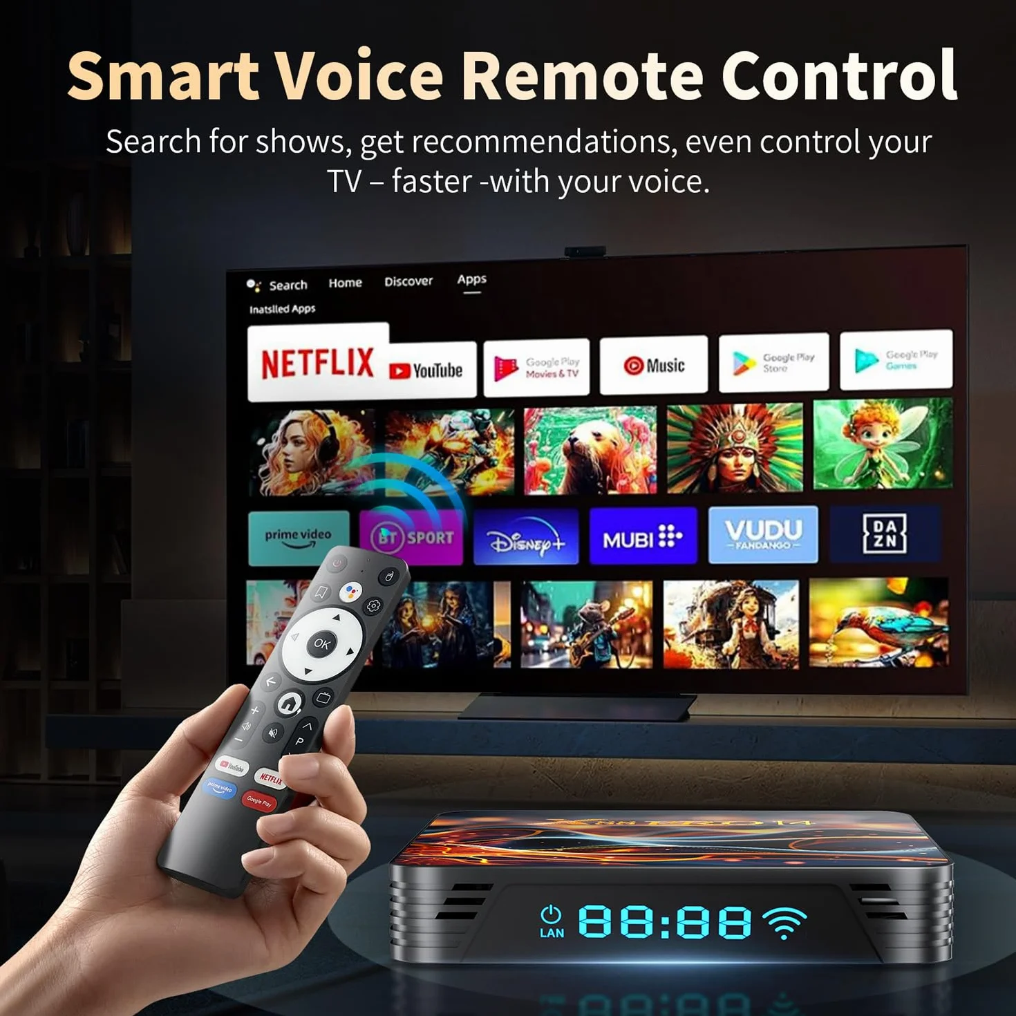 GREVA 8K Android 14.0 TV Box 2025, Android Box 2GB RAM 32GB ROM, Internet TV Box RK3518 Chipsatz Unterstützung 2.4GHz/5.0GHz Dual WiFi6 HDR10 BT5.0 USB3.0 Ethernet LAN 3D HD Smart TV Box Bluetooth