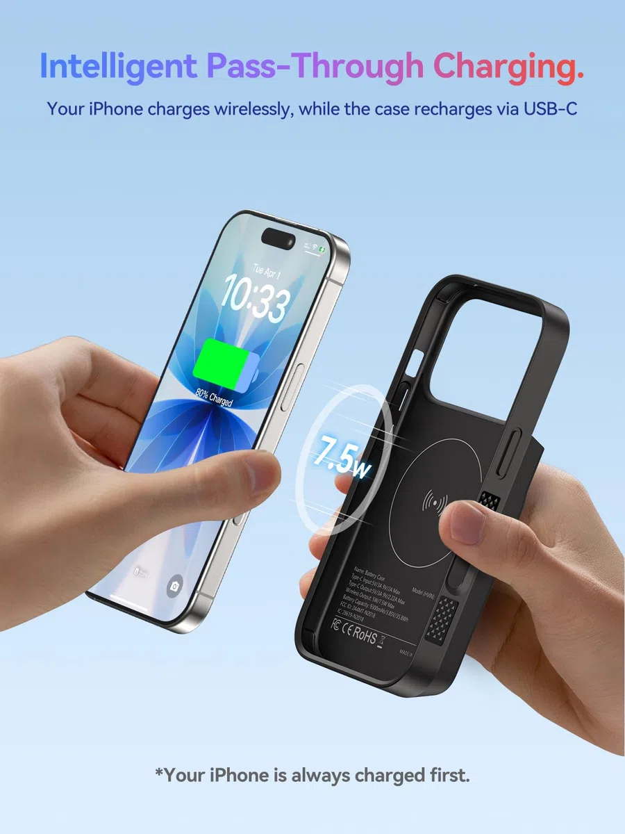 GagaKing Akkuhülle für iPhone 17 Pro/17, 9300mAh 20W Battery Case, Handyhülle mit Powerbank, Ladehülle Akkuhülle für iPhone 17 Pro/17(6,3")