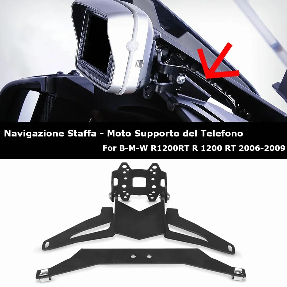 R1200RT Motorrad Navigationshalterung Halter Für Telefon Mobil GPS für R1200RT R 1200 RT 2005 2006 2007 2008 2009-Schwarz