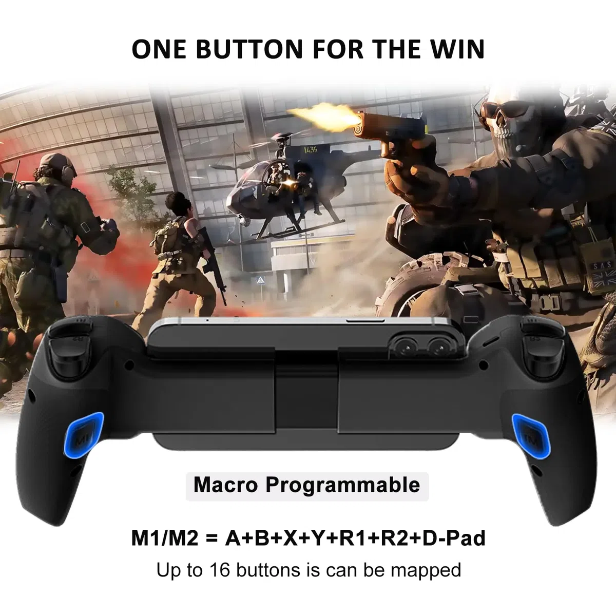 Megadream Handy Controller für iPad/Tablet (5-11in kompatibel), Handheld Gamepad für PS3/PS4/Xbox/PC, Cloud Gaming mit Hall-Effekt-Joysticks&Trigger,2 Programmierbare Rücktasten (Schwarz)