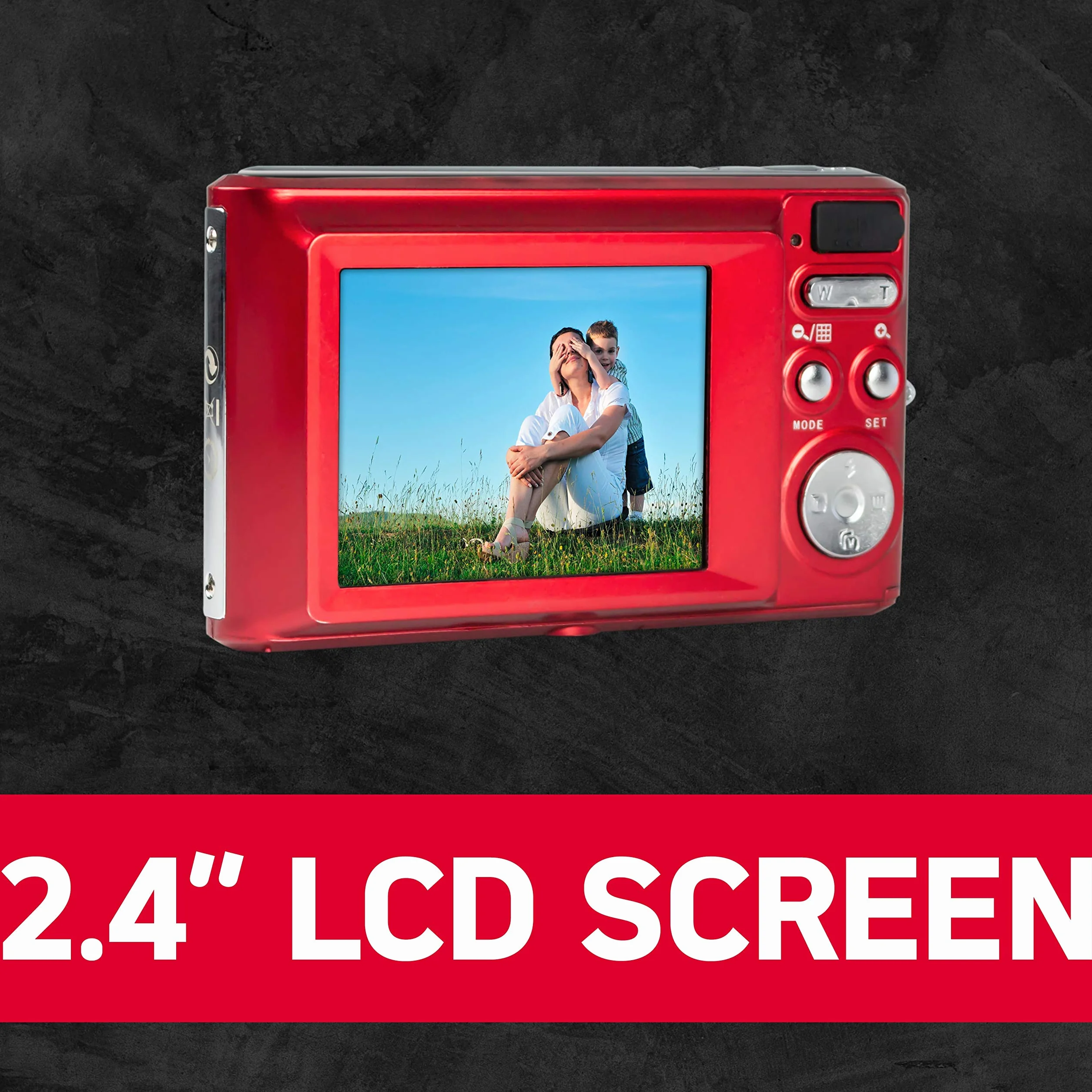 AGFA PHOTO Realishot DC5200 - Kompaktes Digitalkamera, 21MP, 2,4” LCD-Bildschirm, 8x Digitalzoom, HD 720p Video, Lithiumbatterie, SD-Karten, Szenenmodi - Rot | 2,4" LCD-Bildschirm, 8x Digitalzoom, HD 720p Video, Lithiumbatterie, SD-Karten
