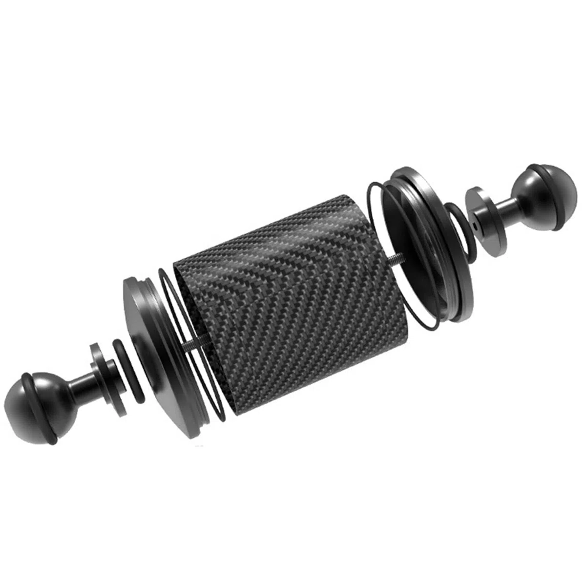 2 x Durchmesser 60 mm Kohlefaser-Schwimmer, Schwimmarm, 12,7 cm für DSLR-Kameratablett, Unterwasser-Tauchzubehör, Rot