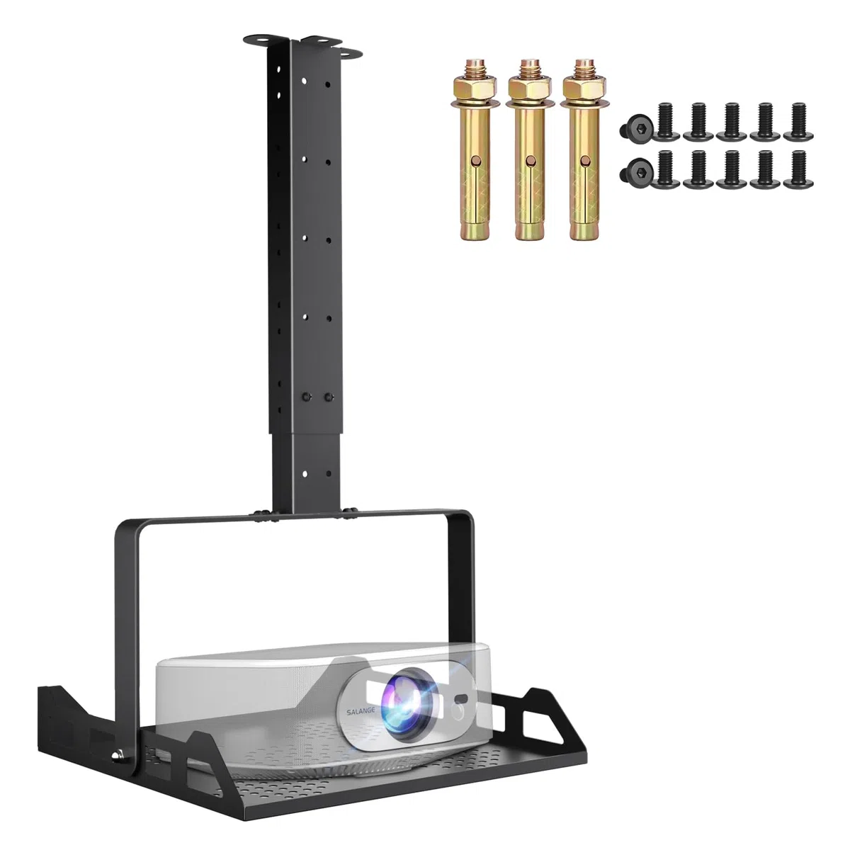 Salange Beamer Halterung Deckenhalterung, Höhenverstellbar Projector Halterung Decke,Universal wandhalterung Verdeckte Kabelführung,Tragkraft bis zu 10 kg,Beamerhalterungr für Heimkino Büro,Schwarz