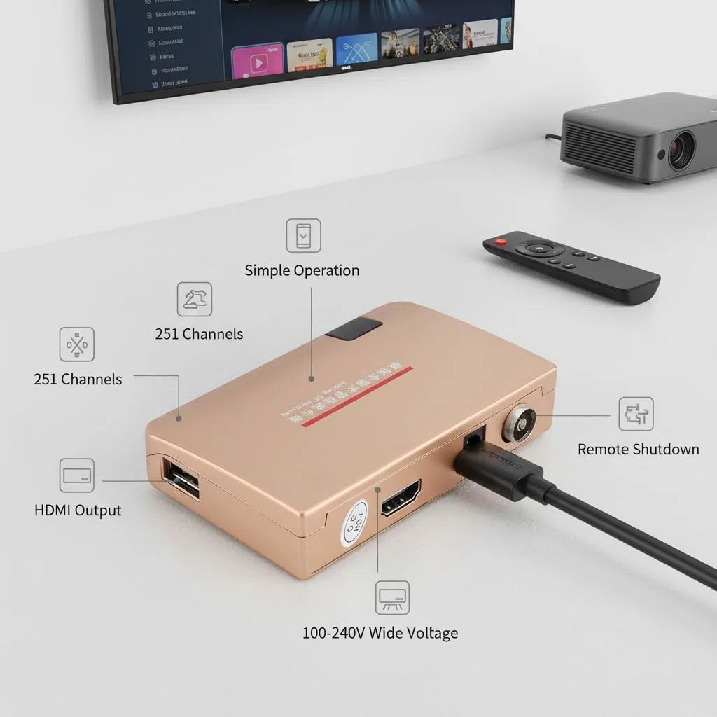 RF zu HDMI Konverter HDMI zu RF Modulator Analoger TV Empfänger Adapter HD Modulator mit Fernbedienung für alle Port TVS Projectors Multimedia Teaching Network