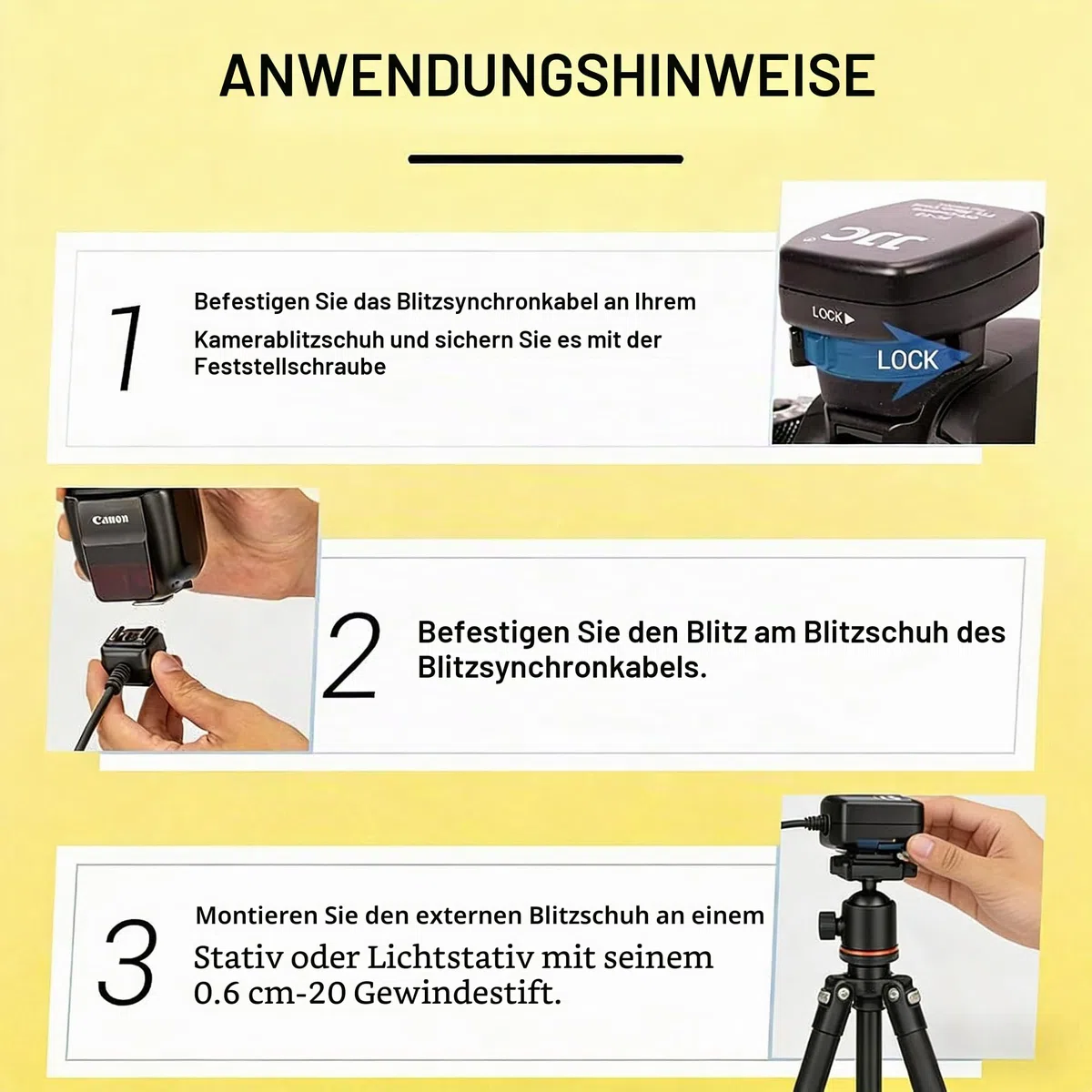 Off-Camera-Blitzkabel, Synchronblitz, Flexibles Federkabel, Blitzschuh, Blitzverlängerungskabel, Blitzschuh für -Oberblitz